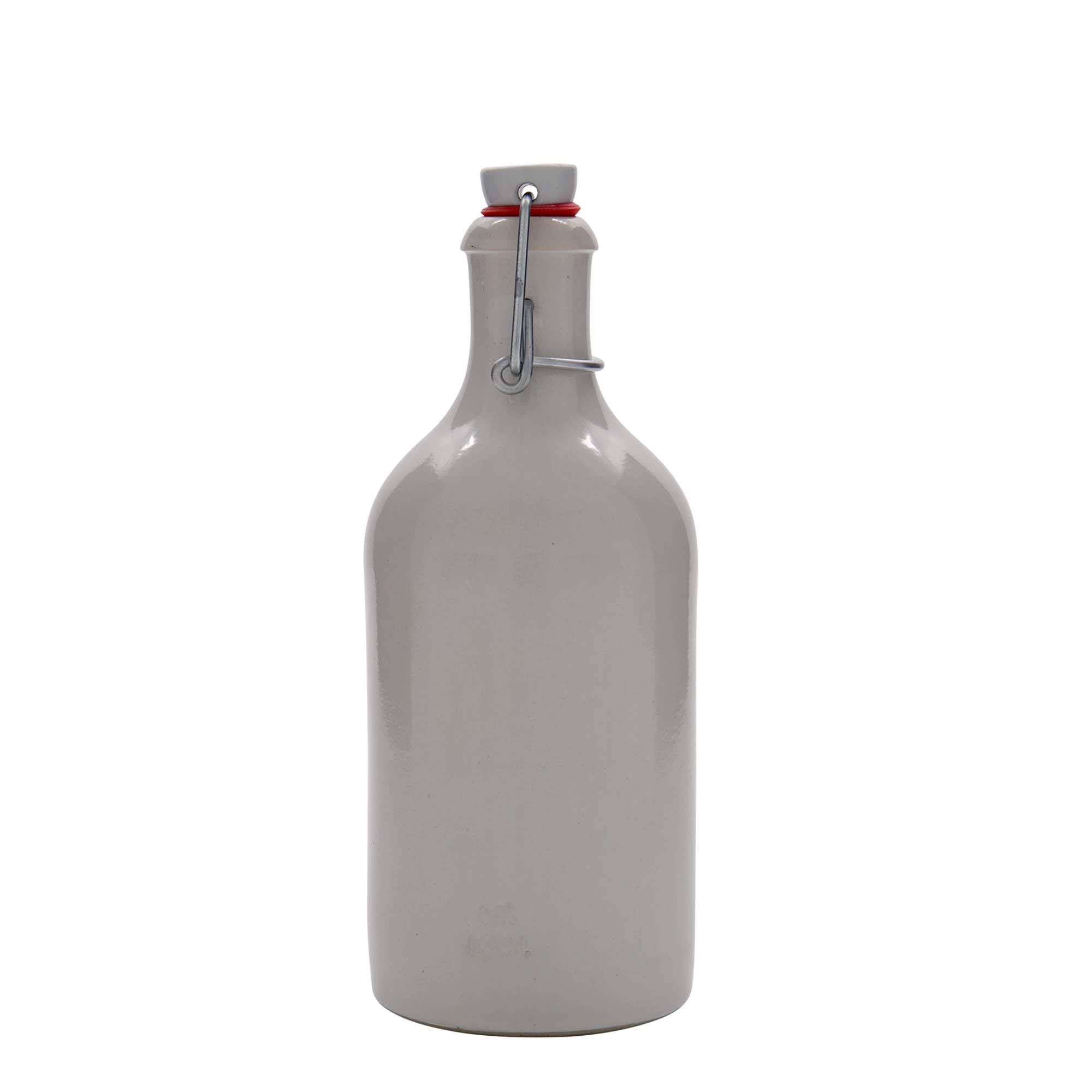 500 ml ulcior de lut, ceramică, alb, gura: închidere cu clemă
