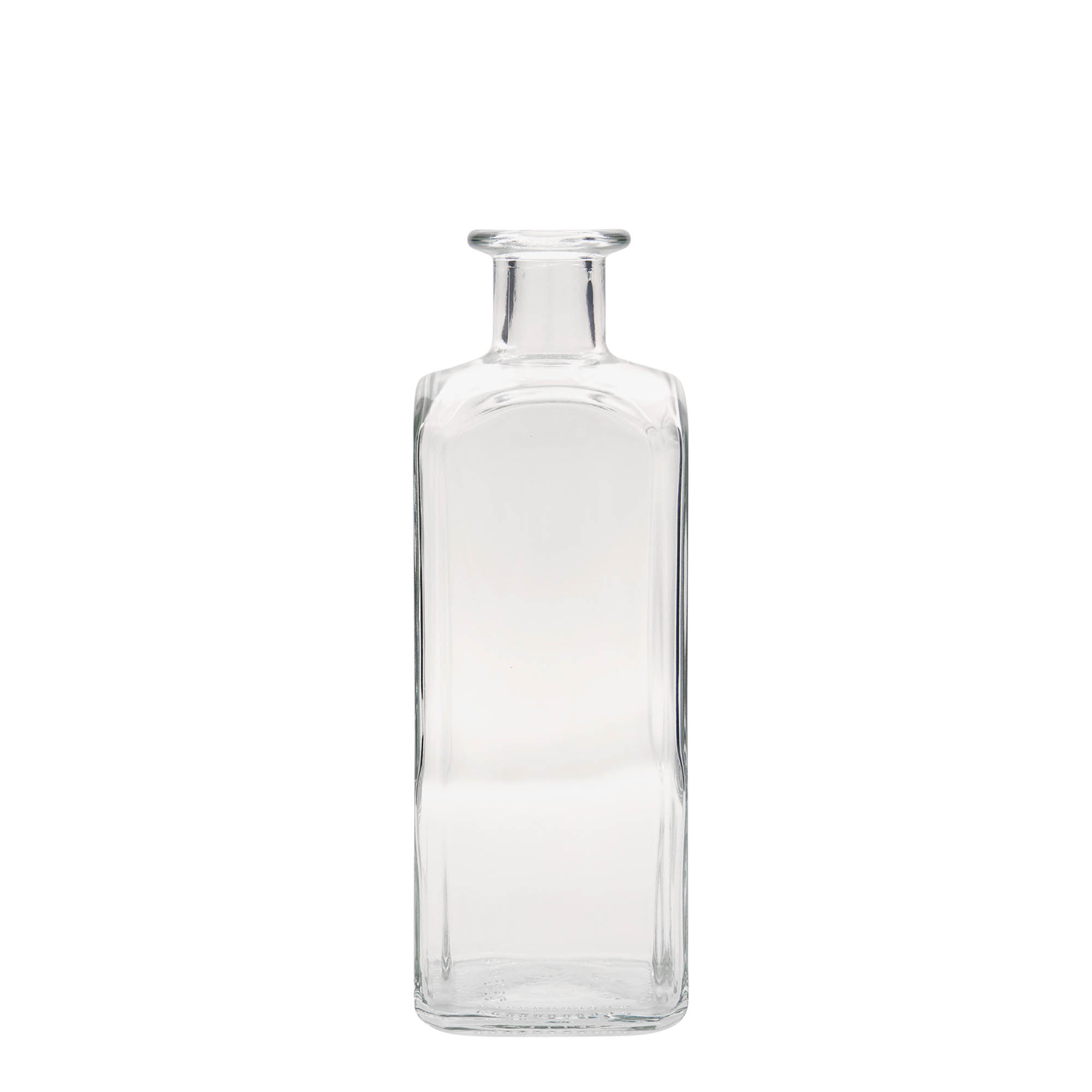 Sticlă de sticlă de 500 ml Apotheker Carré, pătrată, gură: plută