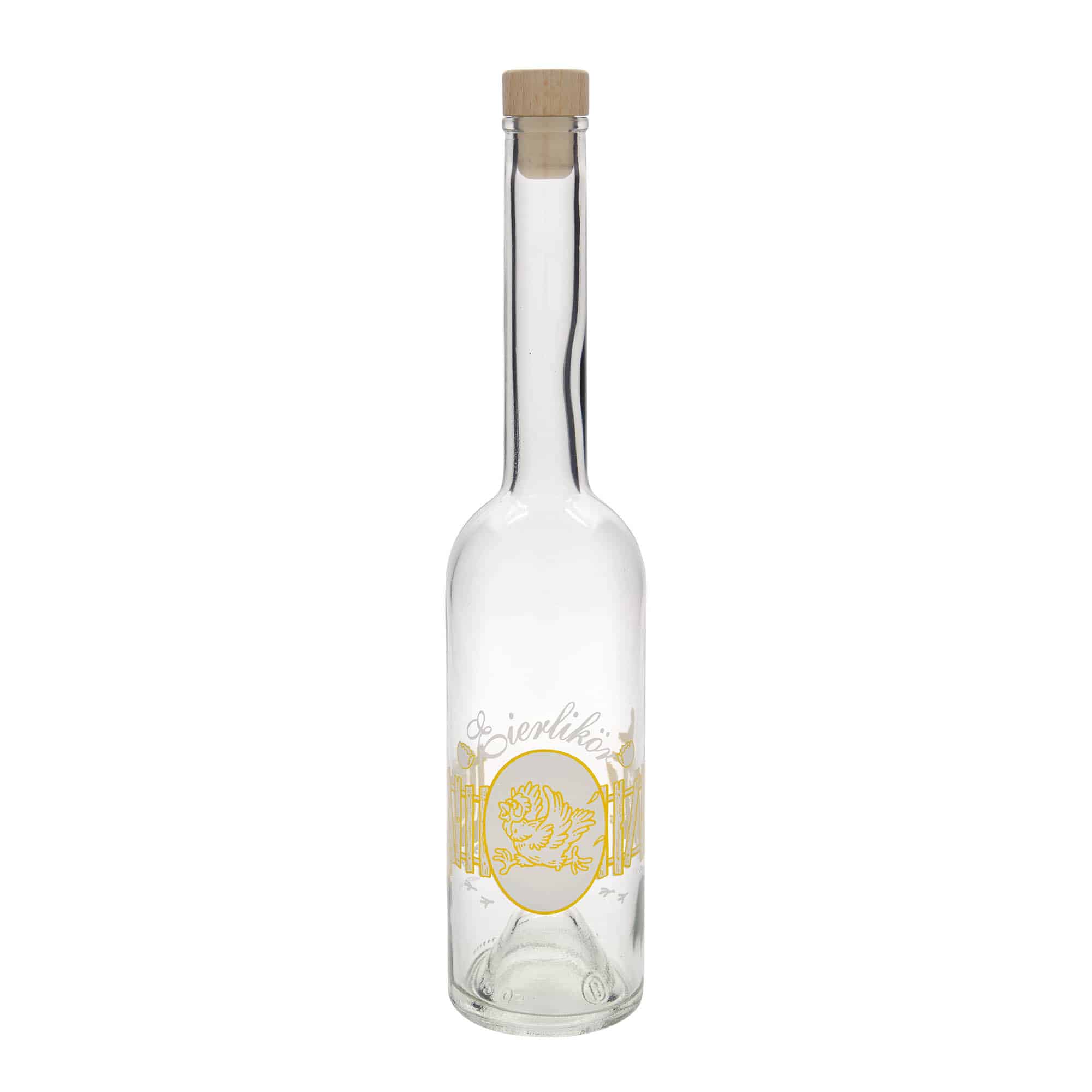 Sticlă de sticlă de 500 ml „Opera”, motiv: lichior de ouă, gât: dop
