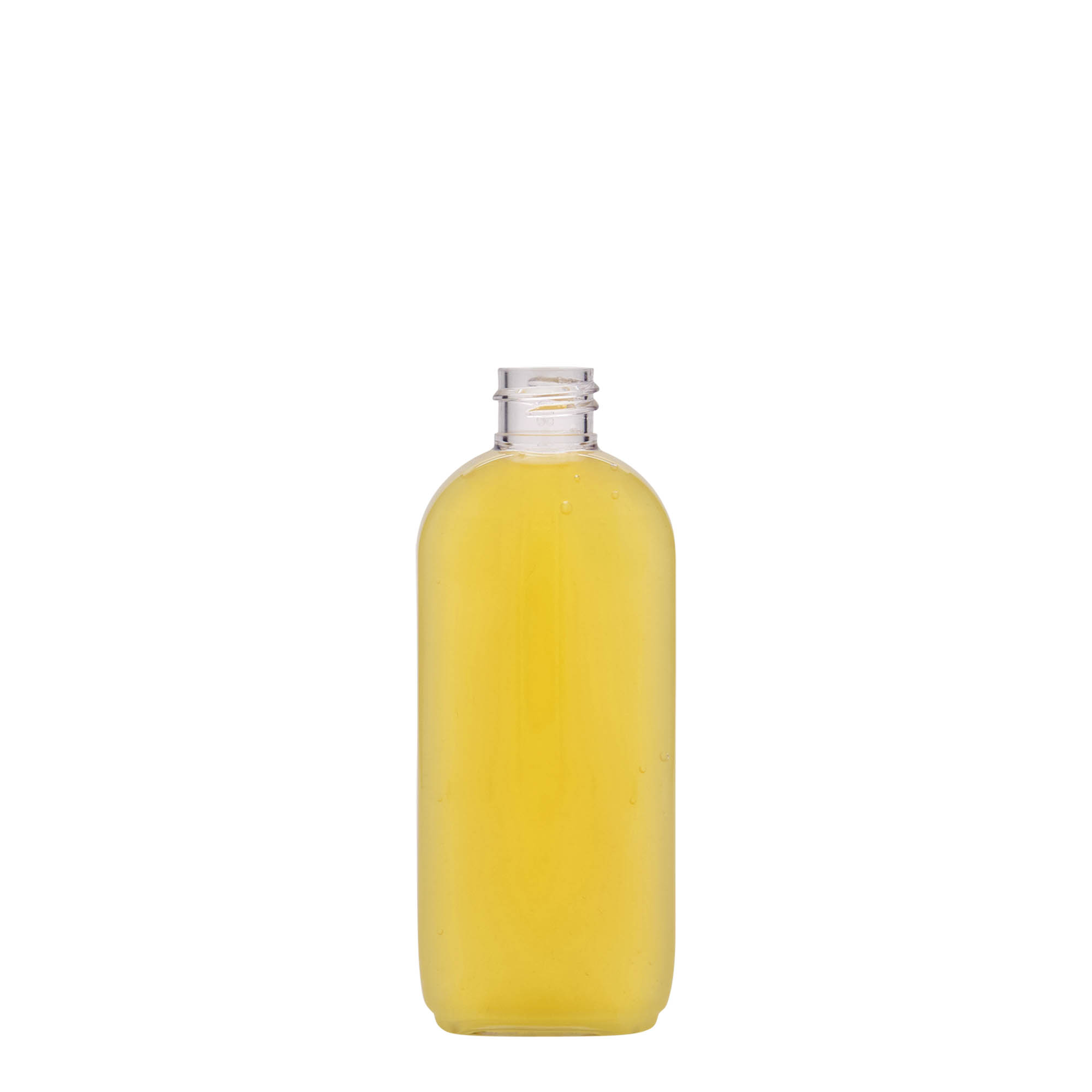 Sticlă PET de 100 ml „Iris”, ovală, din plastic, gât: 20/410 Sticlă PET de 100 ml „Iris”, ovală, din plastic, gât: 20/410