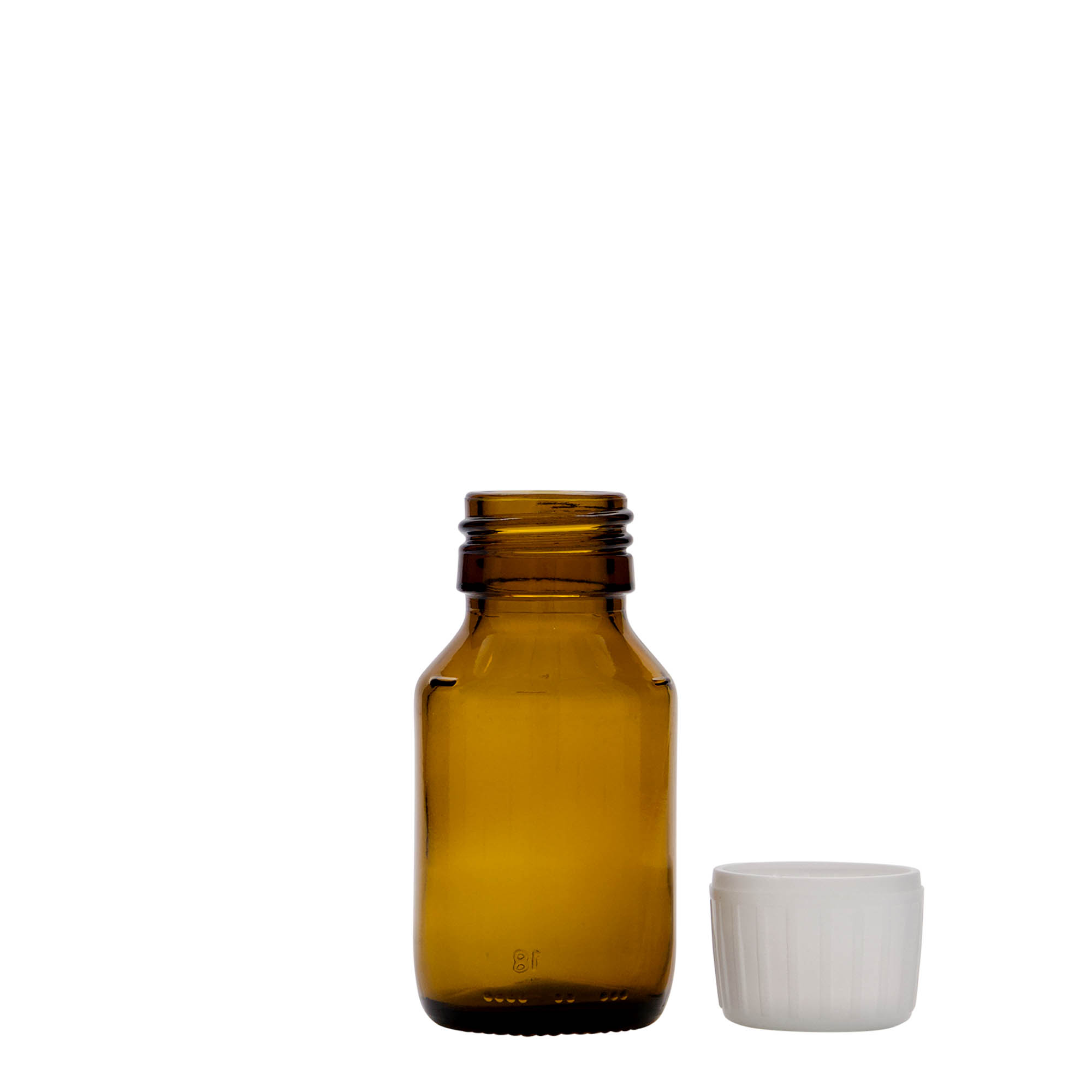 Flacon medical de 50 ml, maro, sticlă, gura: PP 28