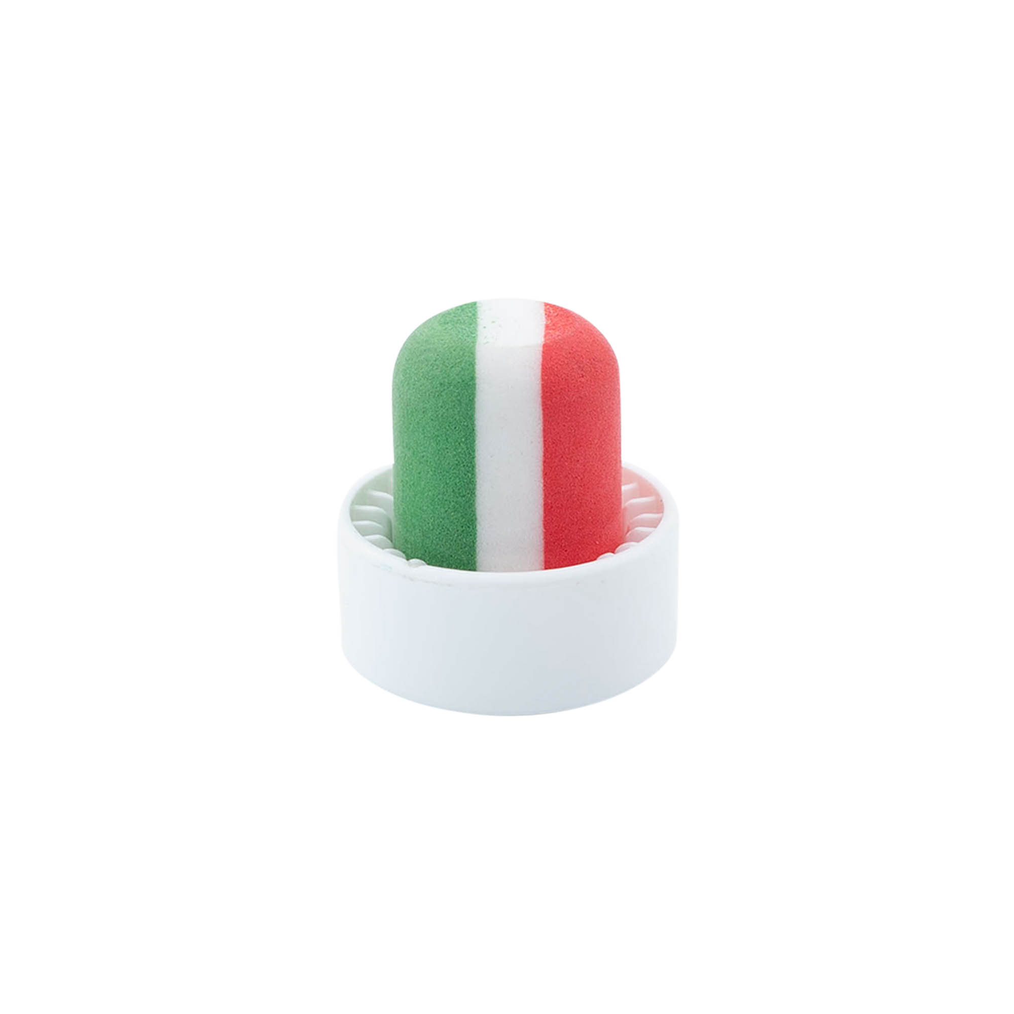 Dop cu mâner 19 mm 'Italia', plastic, multicolor, pentru gură: plută Dop cu mâner 19 mm 'Italia', plastic, multicolor, pentru gură: plută