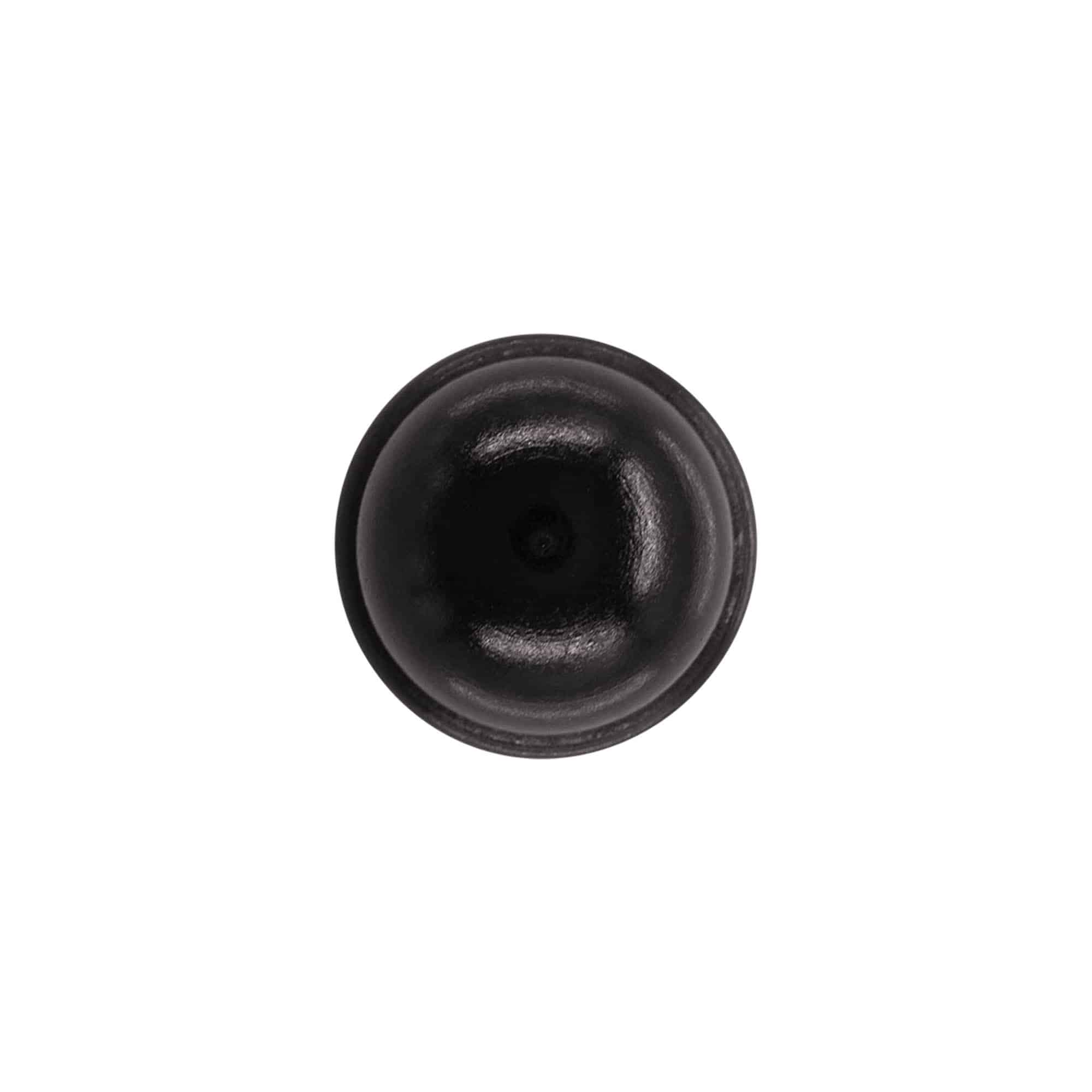 Dop cu mâner 19 mm „Pepene”, lemn/PE, negru, pentru gură: dop