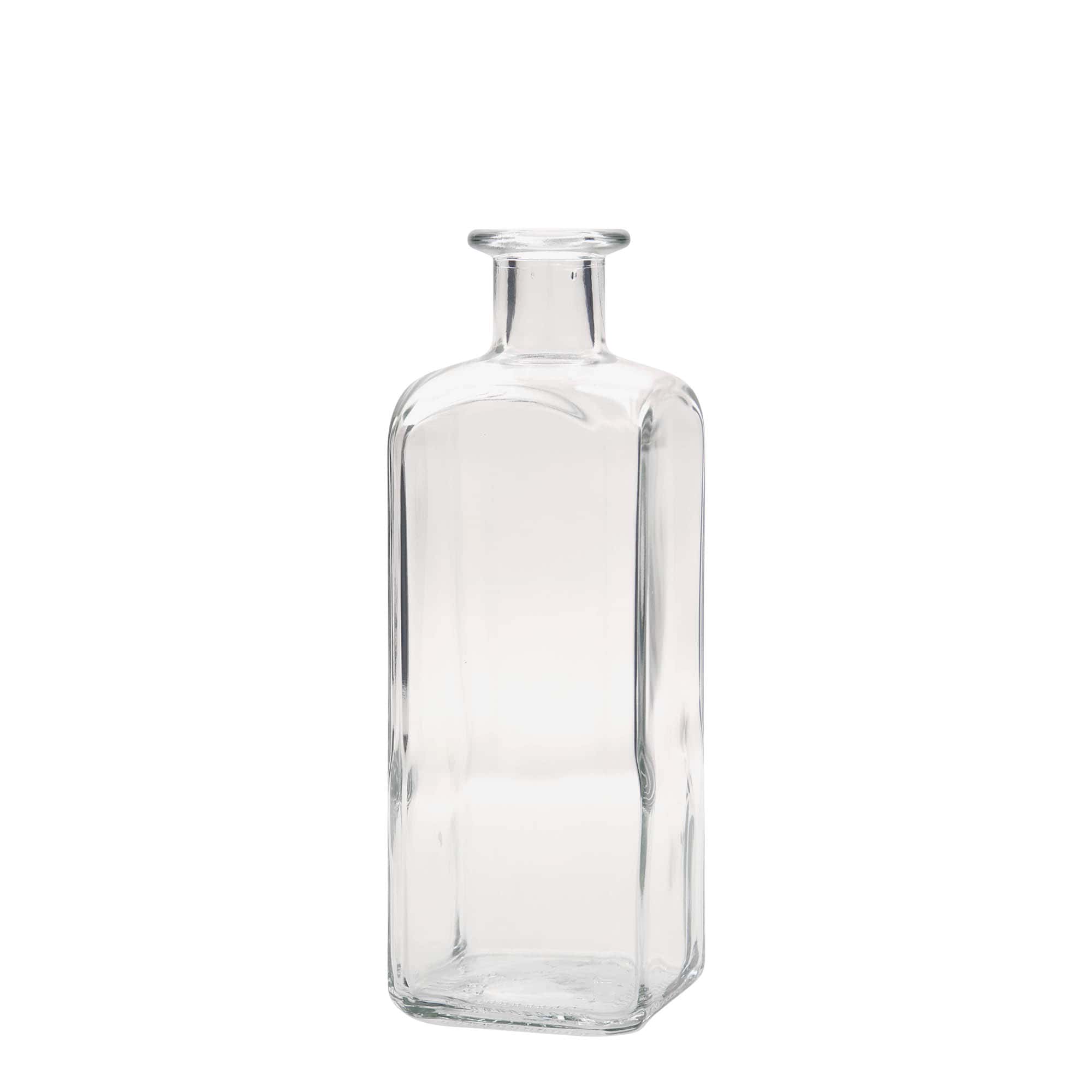 Sticlă de sticlă de 500 ml Apotheker Carré, pătrată, gură: plută
