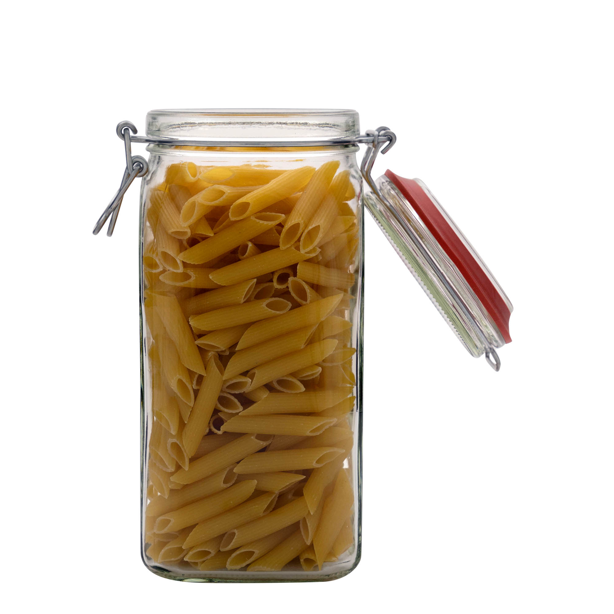1.540 ml borcan cu clemă metalică #, pătrat, gura: închidere cu clemă metalică