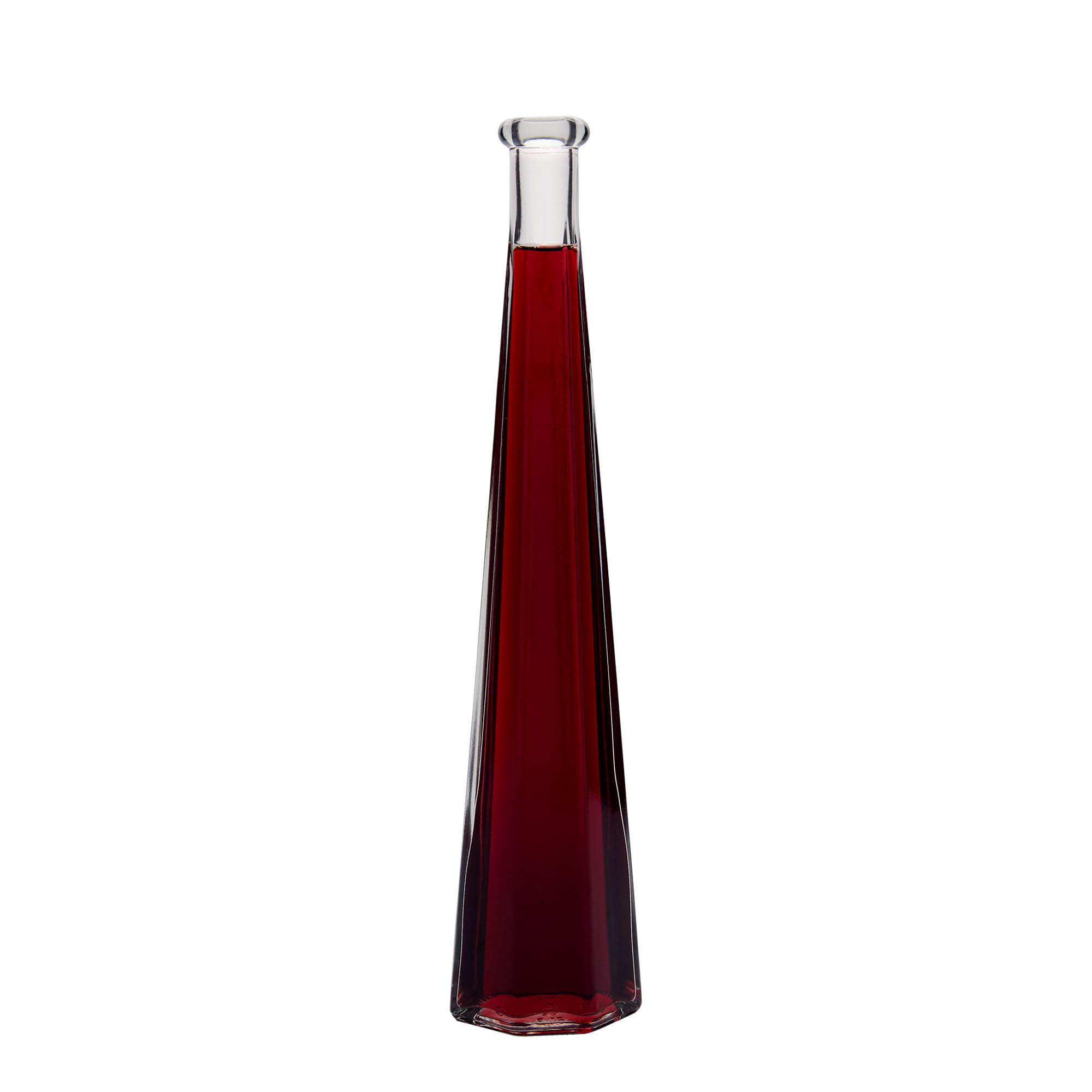 Sticlă de sticlă de 200 ml „Dama Sexta”, hexagonală, gura: dop de plută