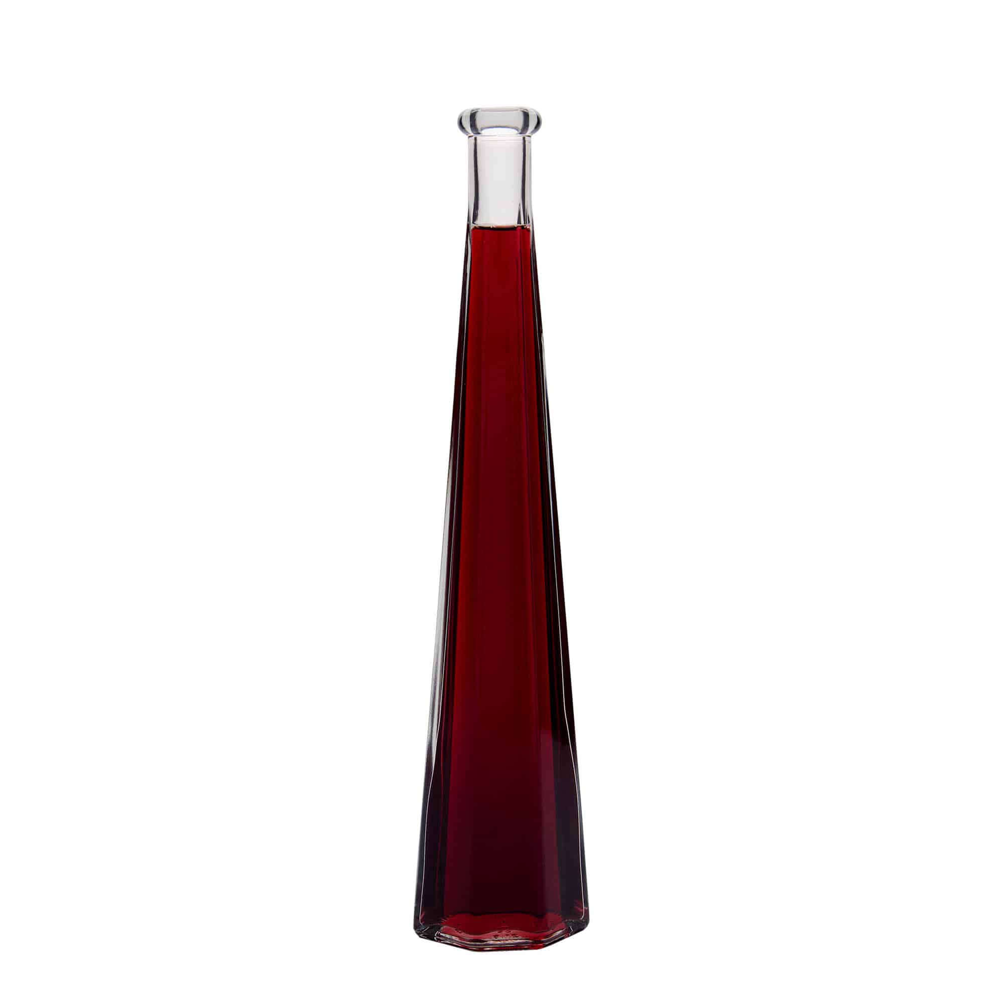 Sticlă de sticlă de 200 ml „Dama Sexta”, hexagonală, gura: dop de plută