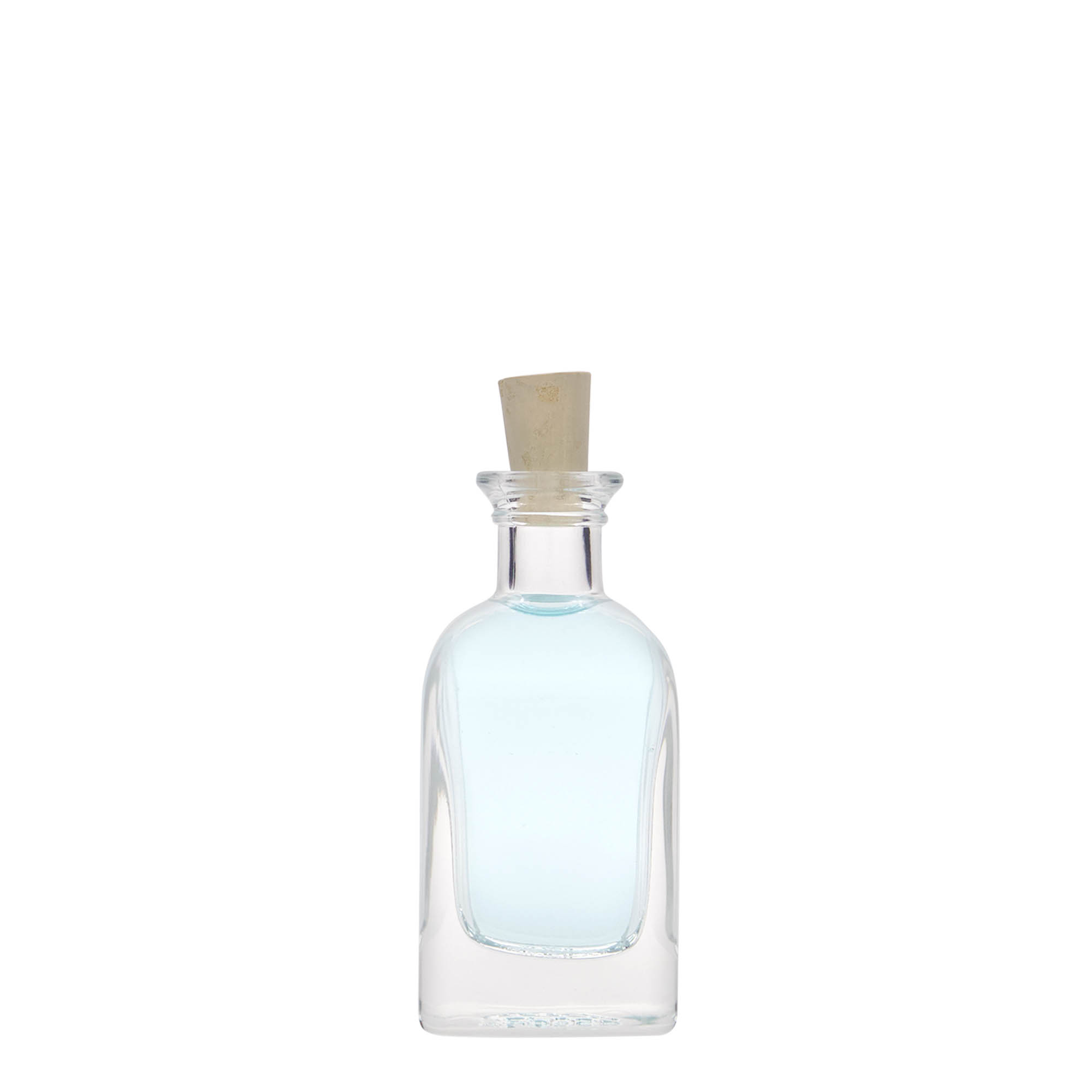 Sticlă de 40 ml, pătrată, Apotheker Carré, gât: dop de plută