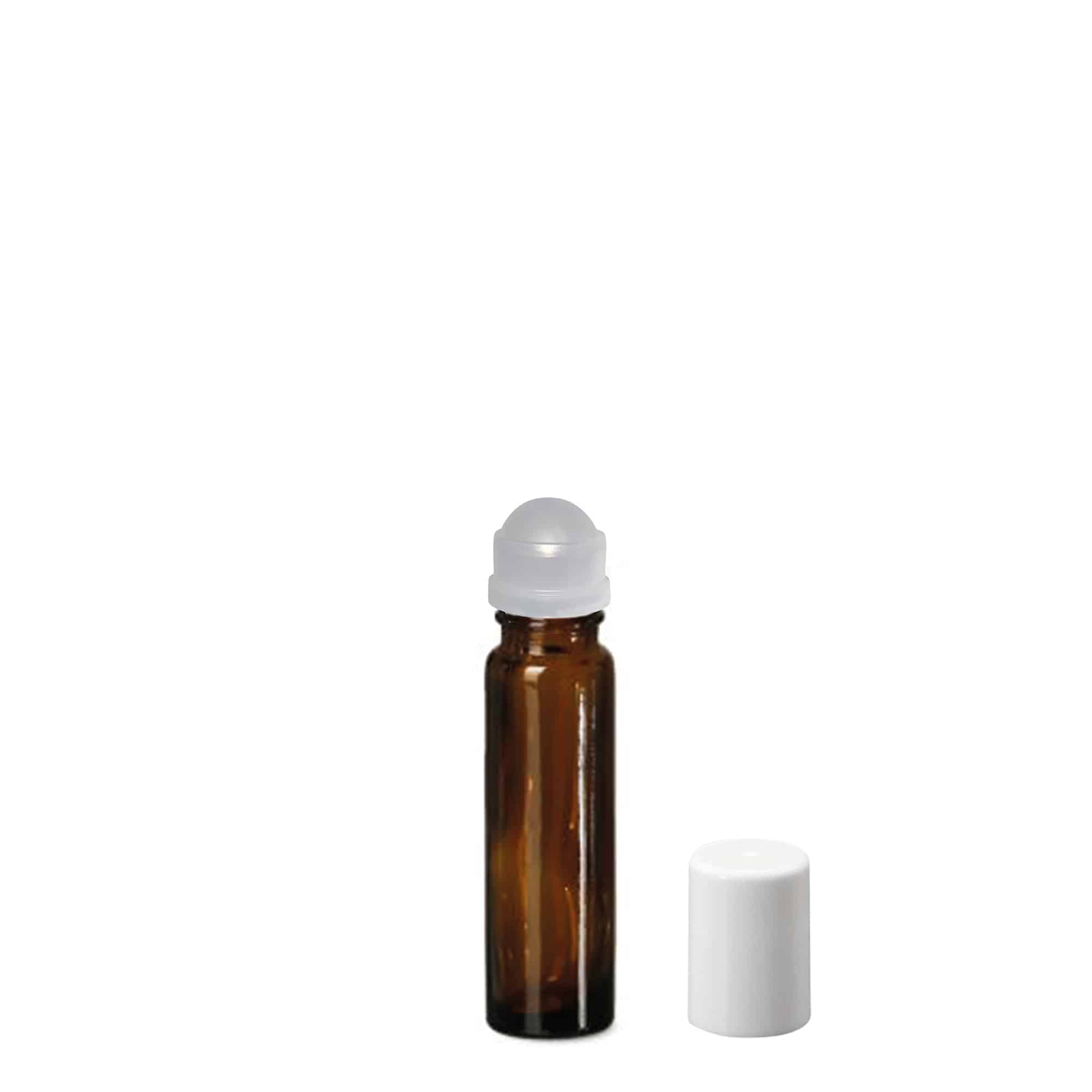 Sticlă roll-on de 10 ml, sticlă, maro, gura: capac cu filet