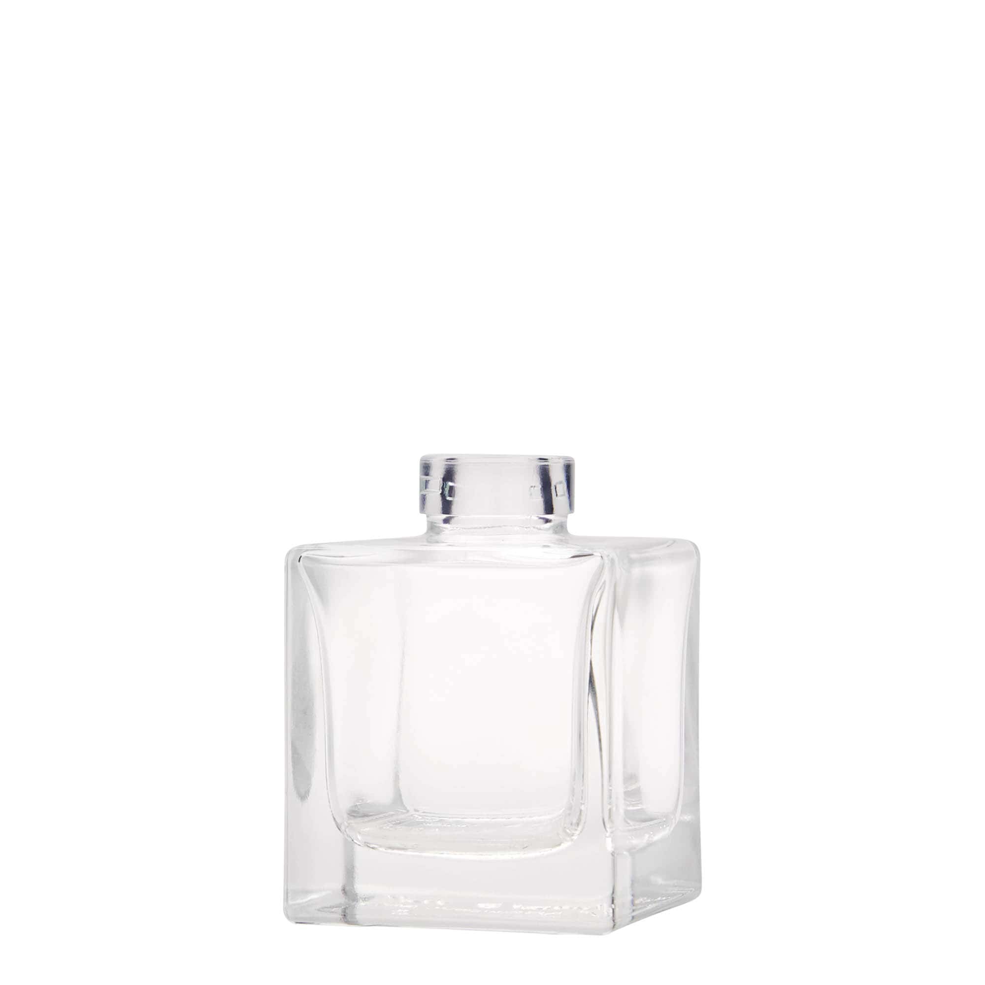 Sticlă de sticlă de 100 ml „Cube”, pătrată, gură: dop de plută
