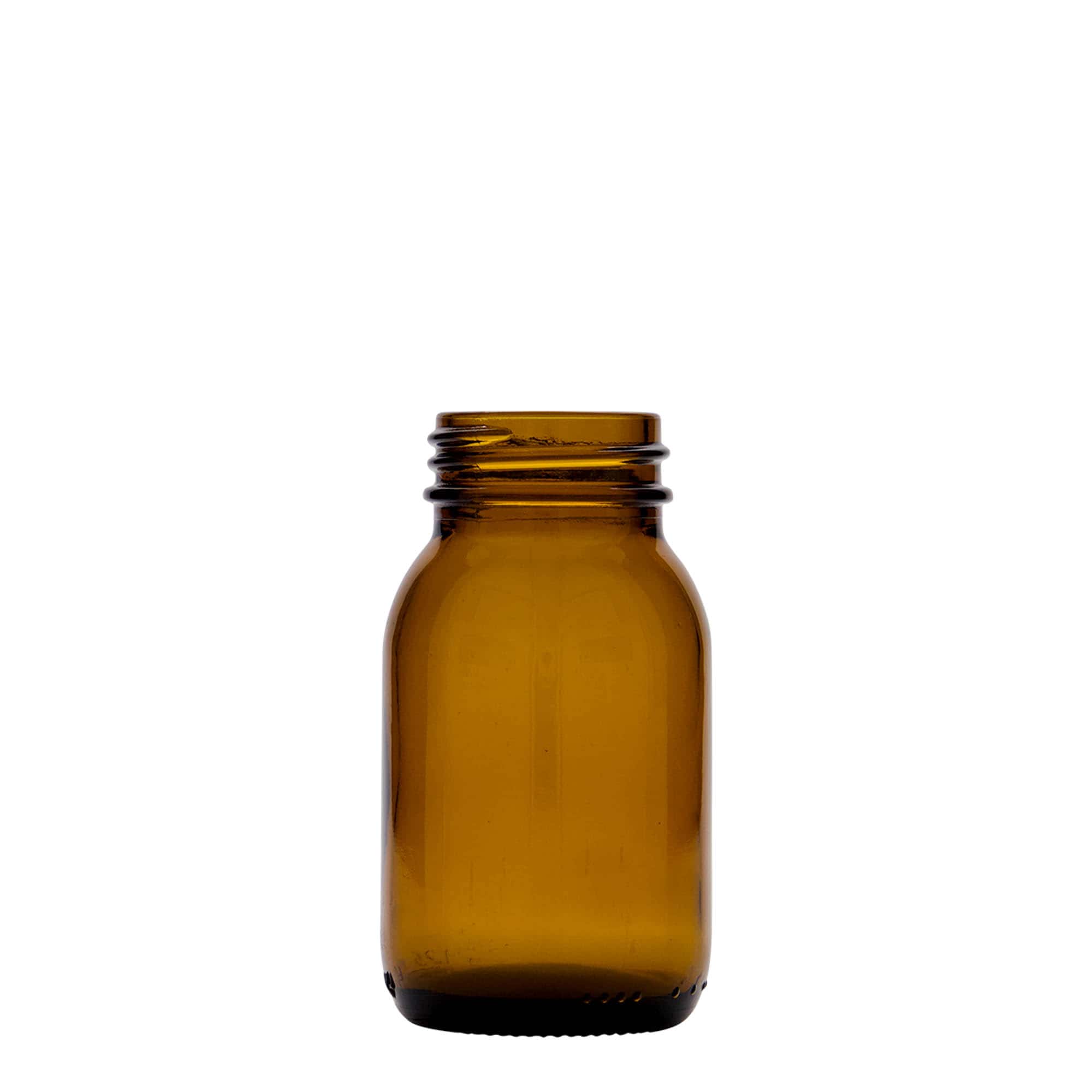 125 ml borcan cu gât larg, maro, gură: DIN 40