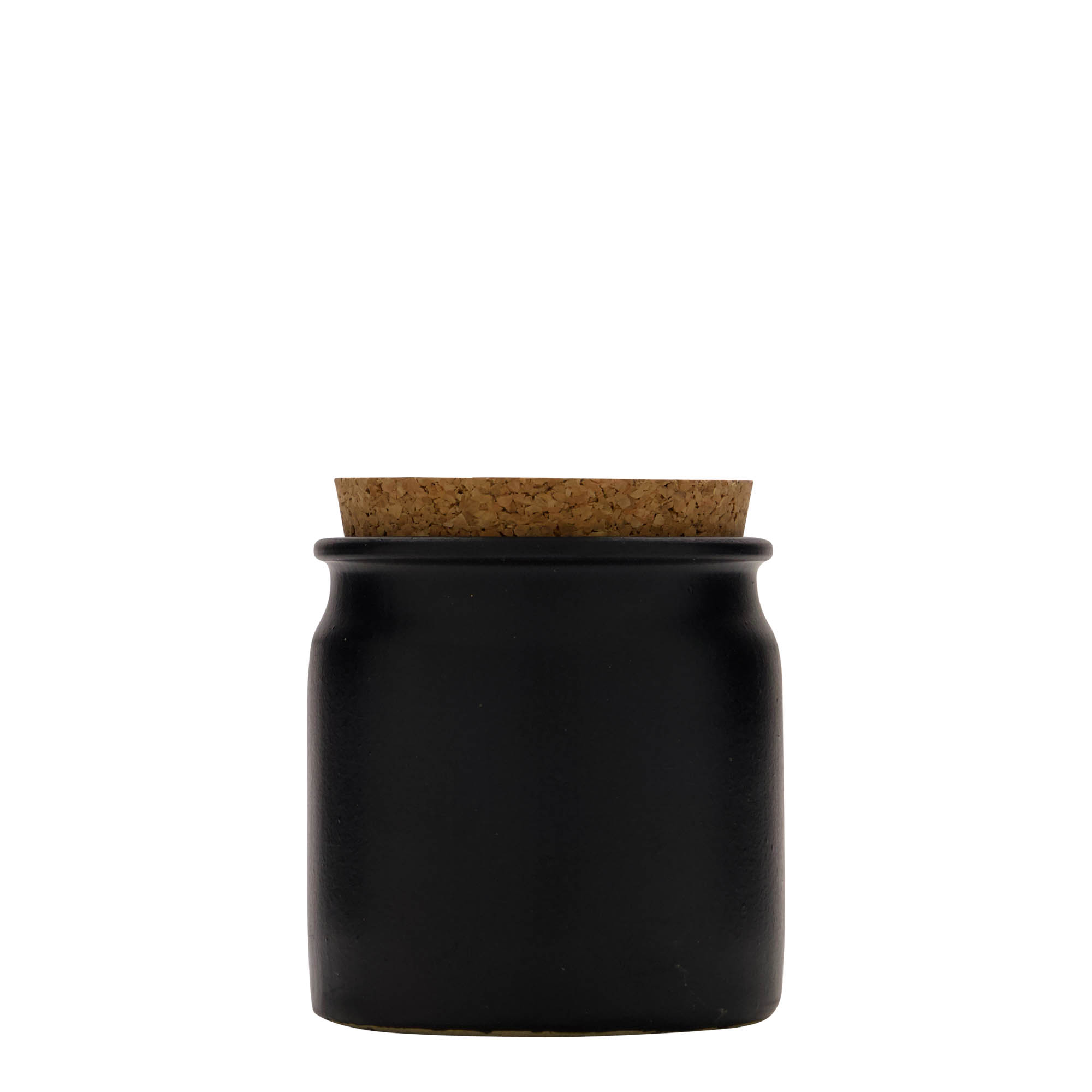 160 ml vas din ceramică de gresie, ceramică, negru, gura: plută