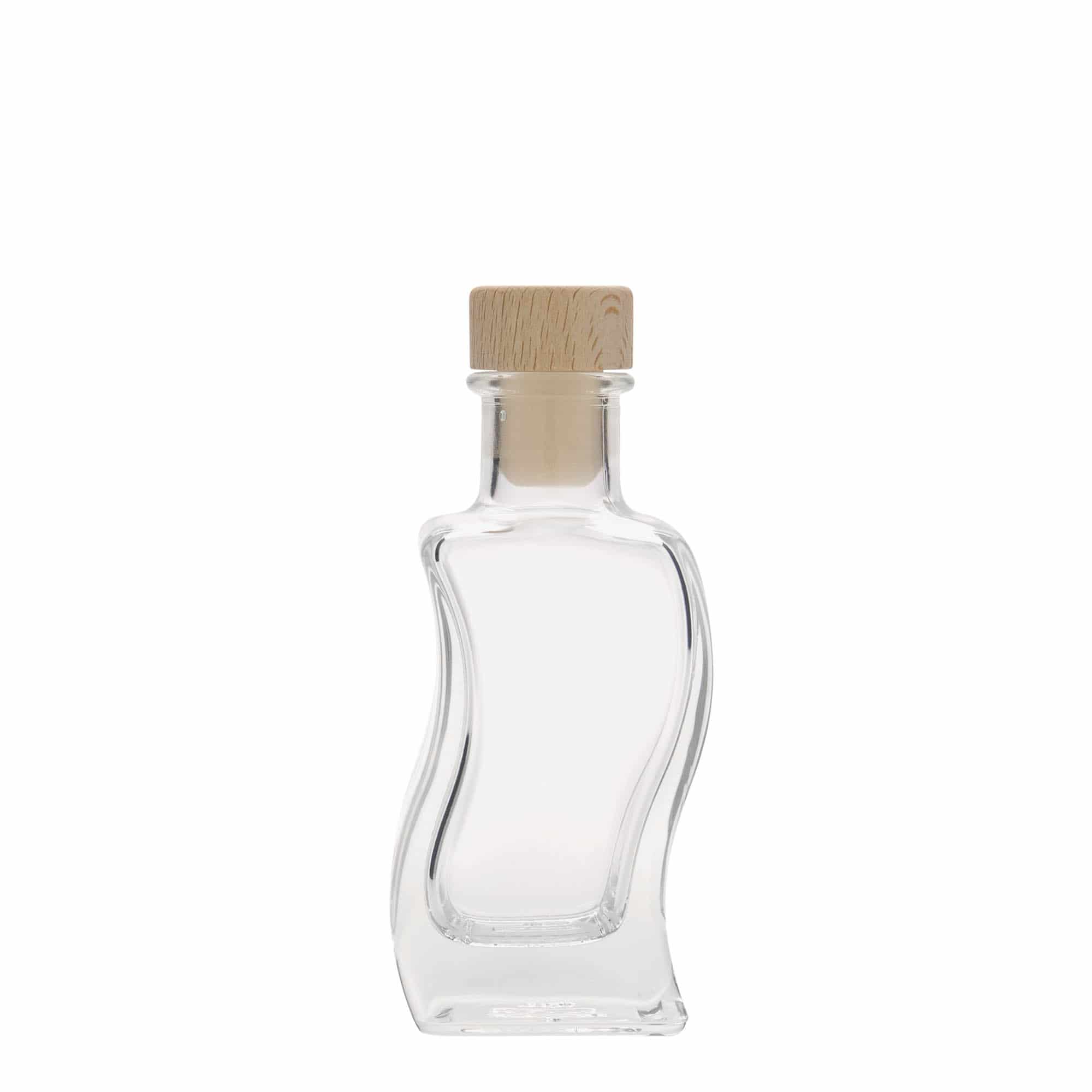 Sticlă de sticlă de 100 ml „Welle”, pătrată, gura: dop de plută