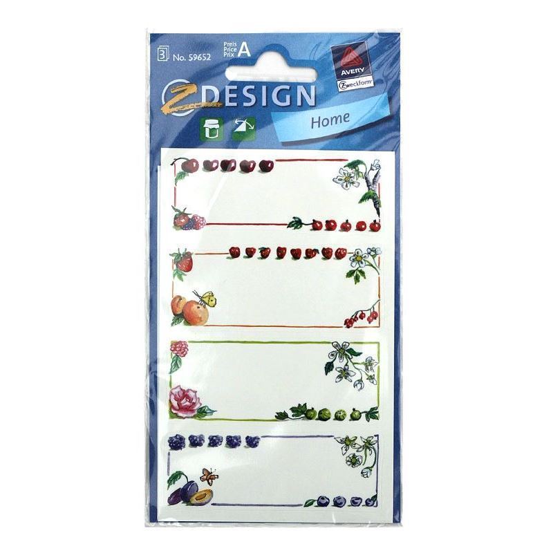Zweckform etichete „Fructe colorate”, dreptunghiulare, hârtie, multicolor