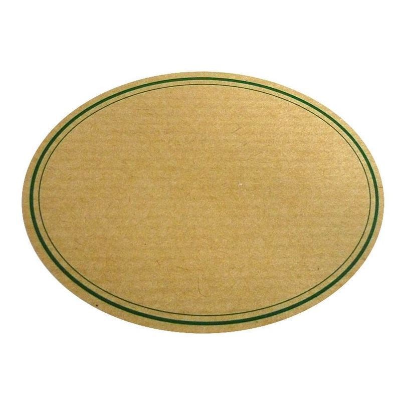 Etichetă naturală, ovală, hârtie, verde-maro