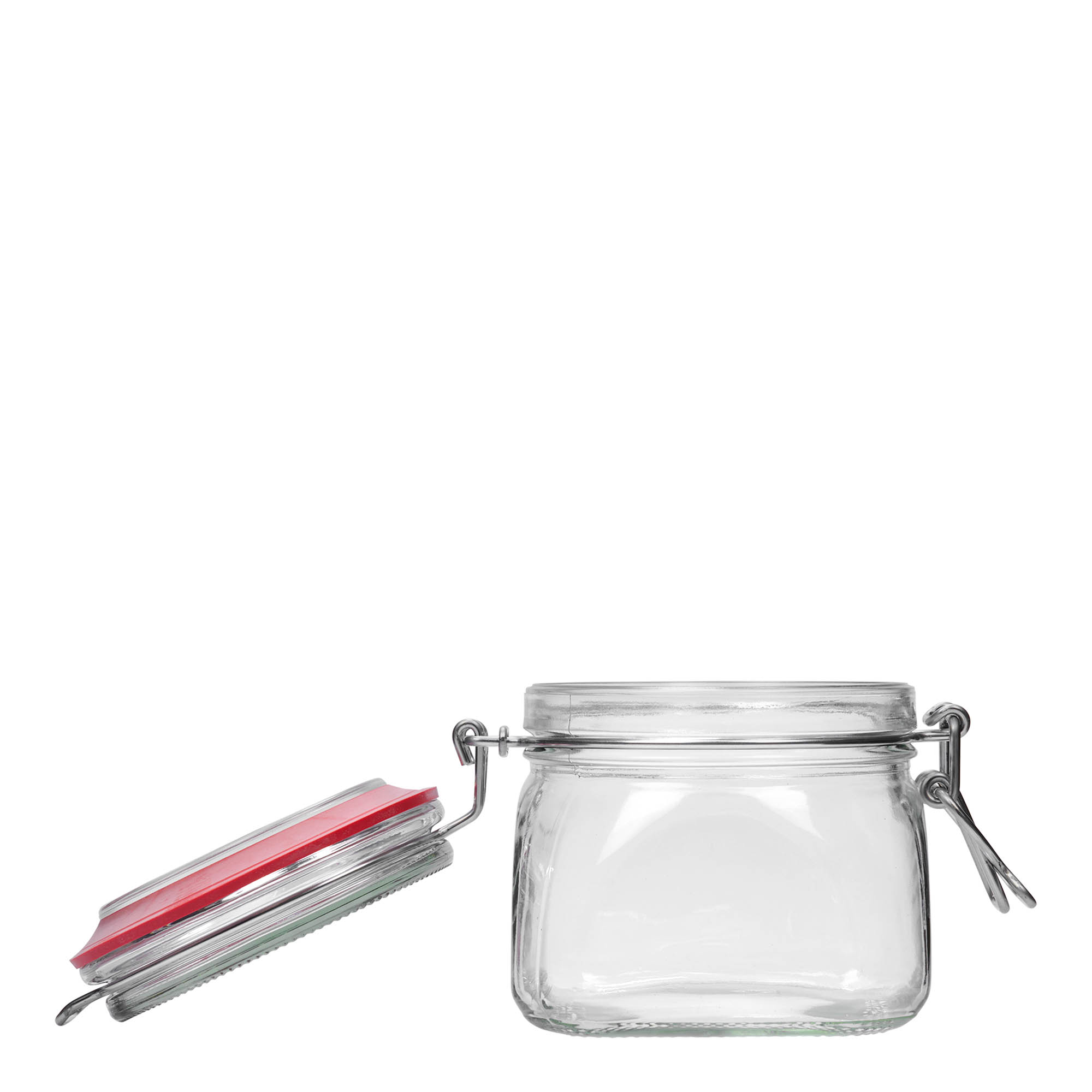 550 ml borcan pătrat cu clemă metalică, deschidere: închidere cu clemă metalică 550 ml borcan pătrat cu clemă metalică, deschidere: închidere cu clemă metalică