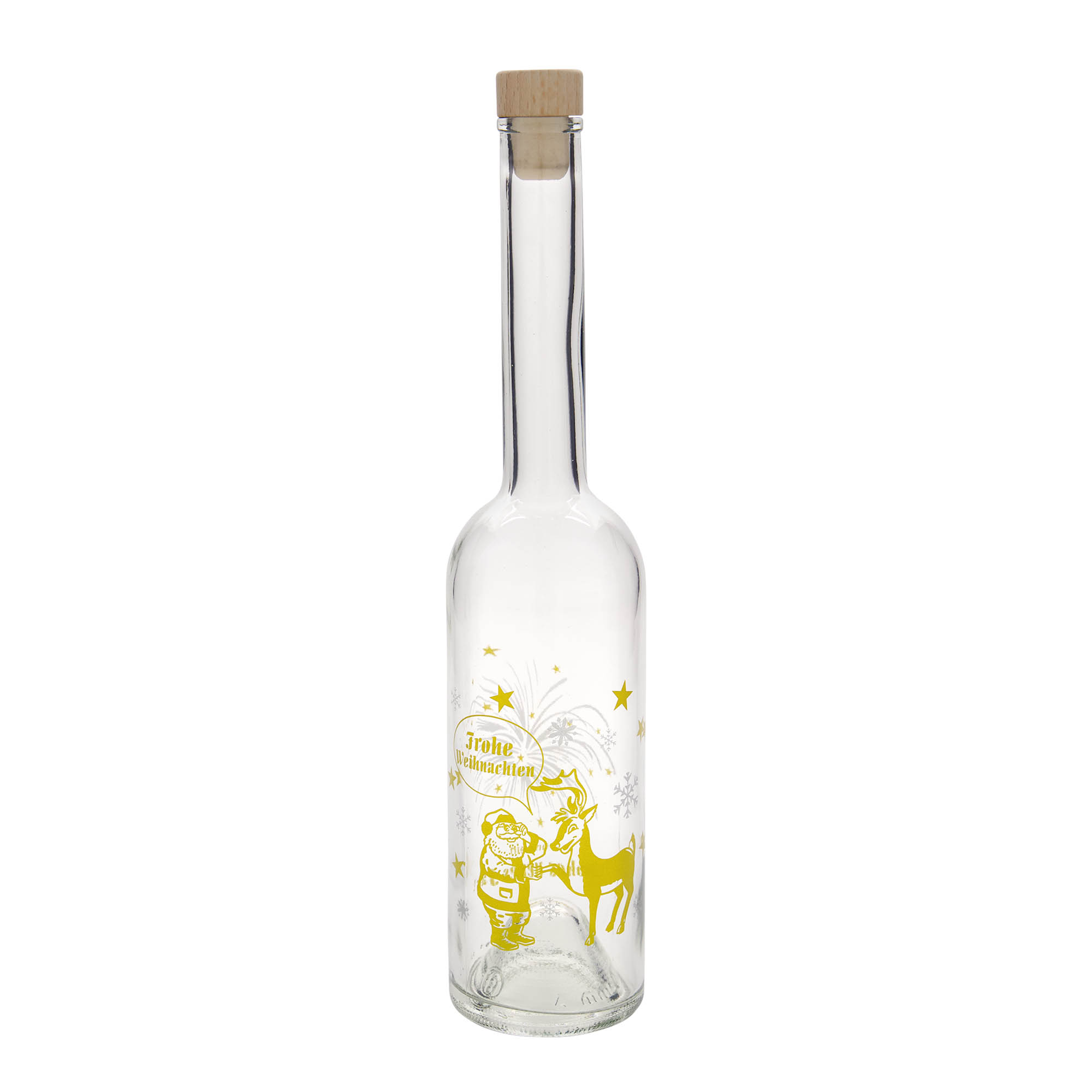 Sticlă de sticlă de 500 ml „Opera”, motiv: foc de artificii, gura: dop de plută Sticlă de sticlă de 500 ml „Opera”, motiv: foc de artificii, gura: dop de plută