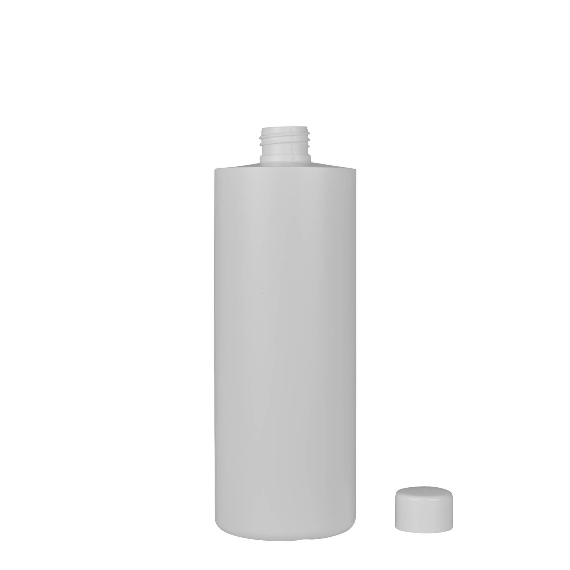 Sticlă din plastic de 500 ml „Pipe”, HDPE verde, alb, gura: 24/410