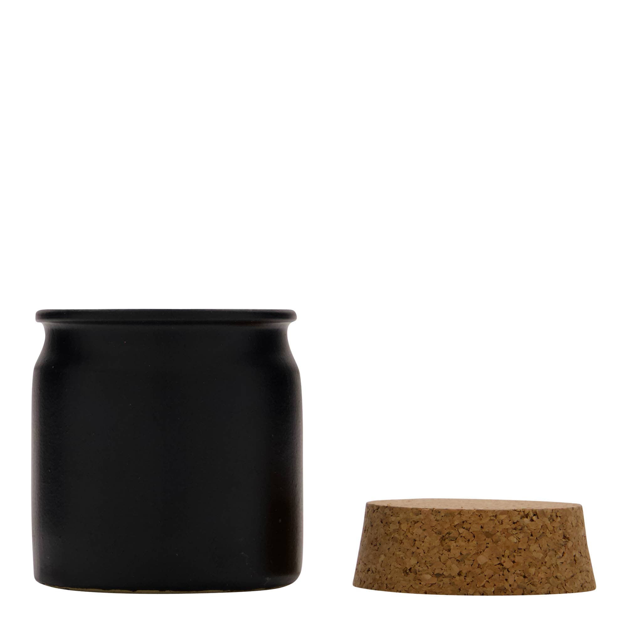 160 ml vas din ceramică de gresie, ceramică, negru, gura: plută
