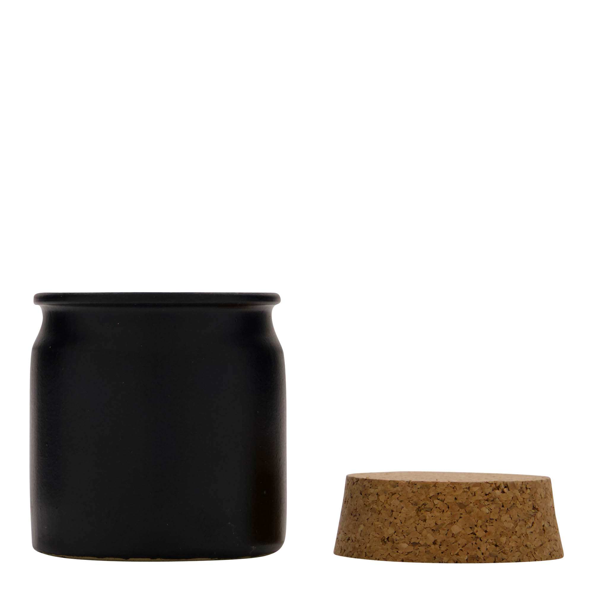 160 ml vas din ceramică de gresie, ceramică, negru, gura: plută