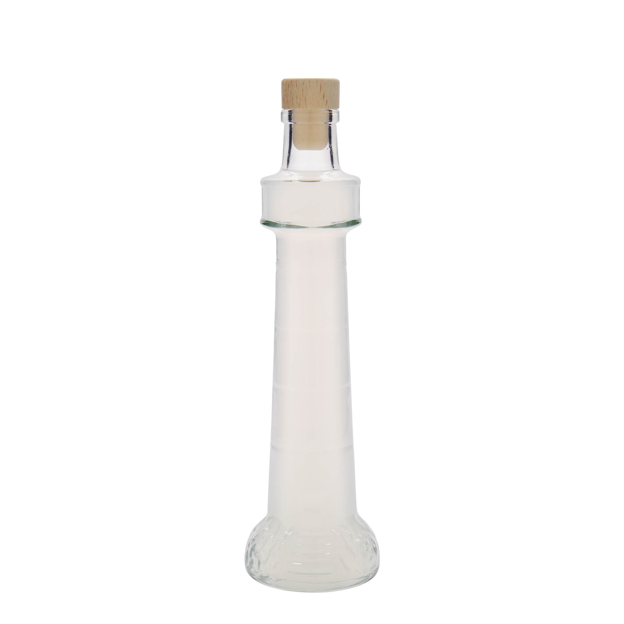 Sticlă de sticlă de 200 ml „Leuchtturm”, gura: plută