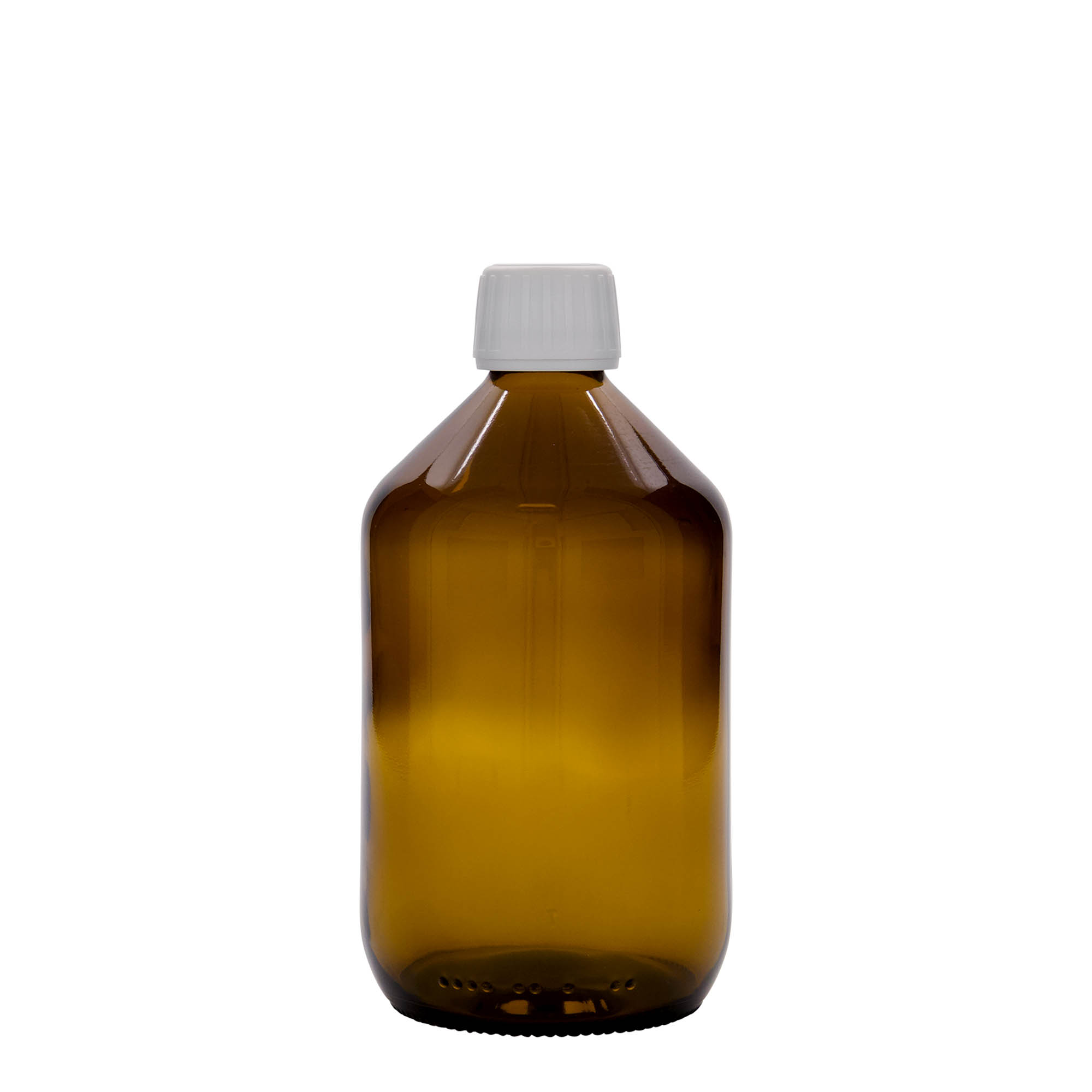 Flacon medical de 500 ml, maro, sticlă, gura: PP 28 Flacon medical de 500 ml, maro, sticlă, gura: PP 28