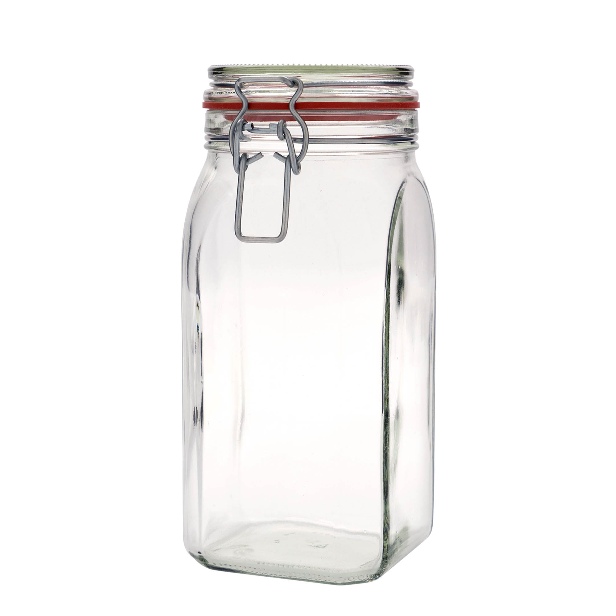 1.540 ml borcan cu clemă metalică, pătrat, gura: închidere cu clemă metalică