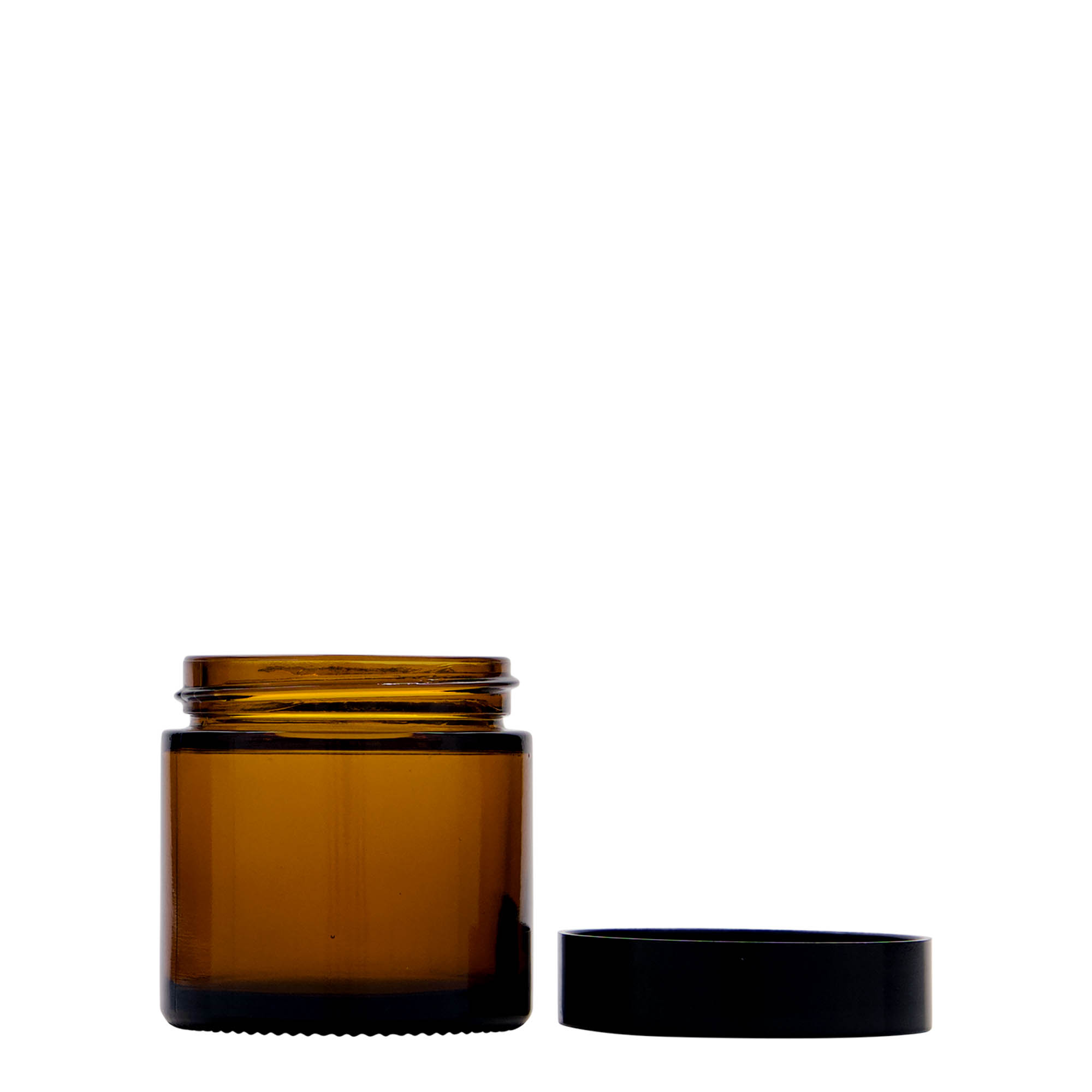 60 ml borcan „Brown Line”, sticlă, maro, deschidere: capac cu filet