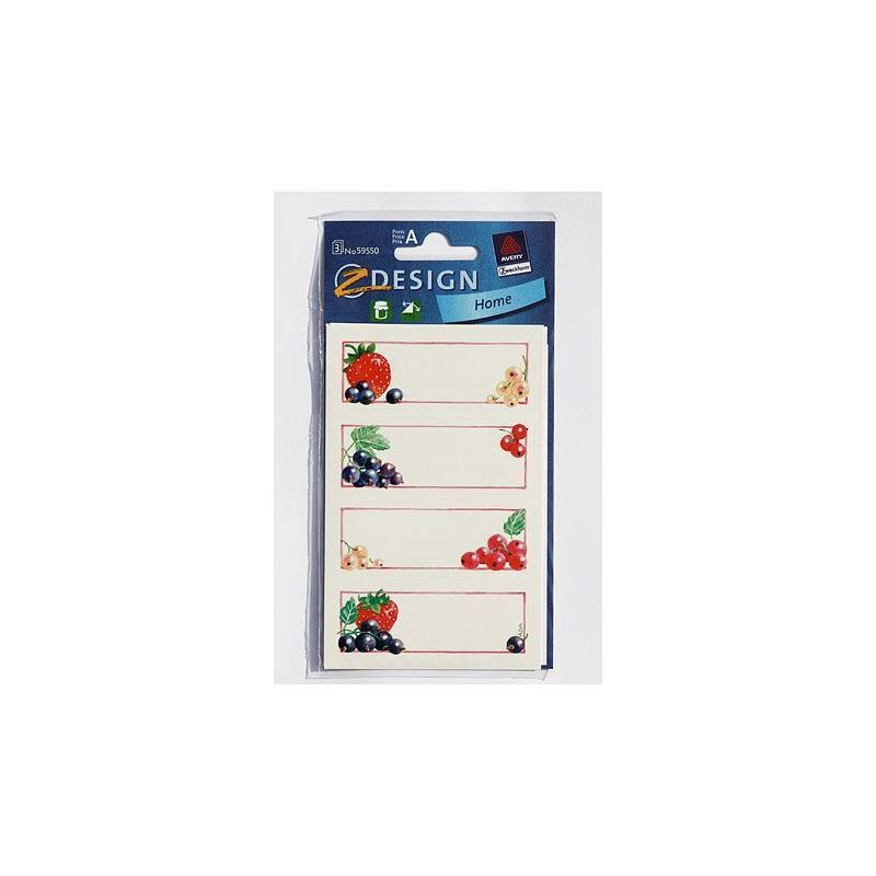 Etichete Zweckform „Coacăze negre”, dreptunghiulare, hârtie, multicolore