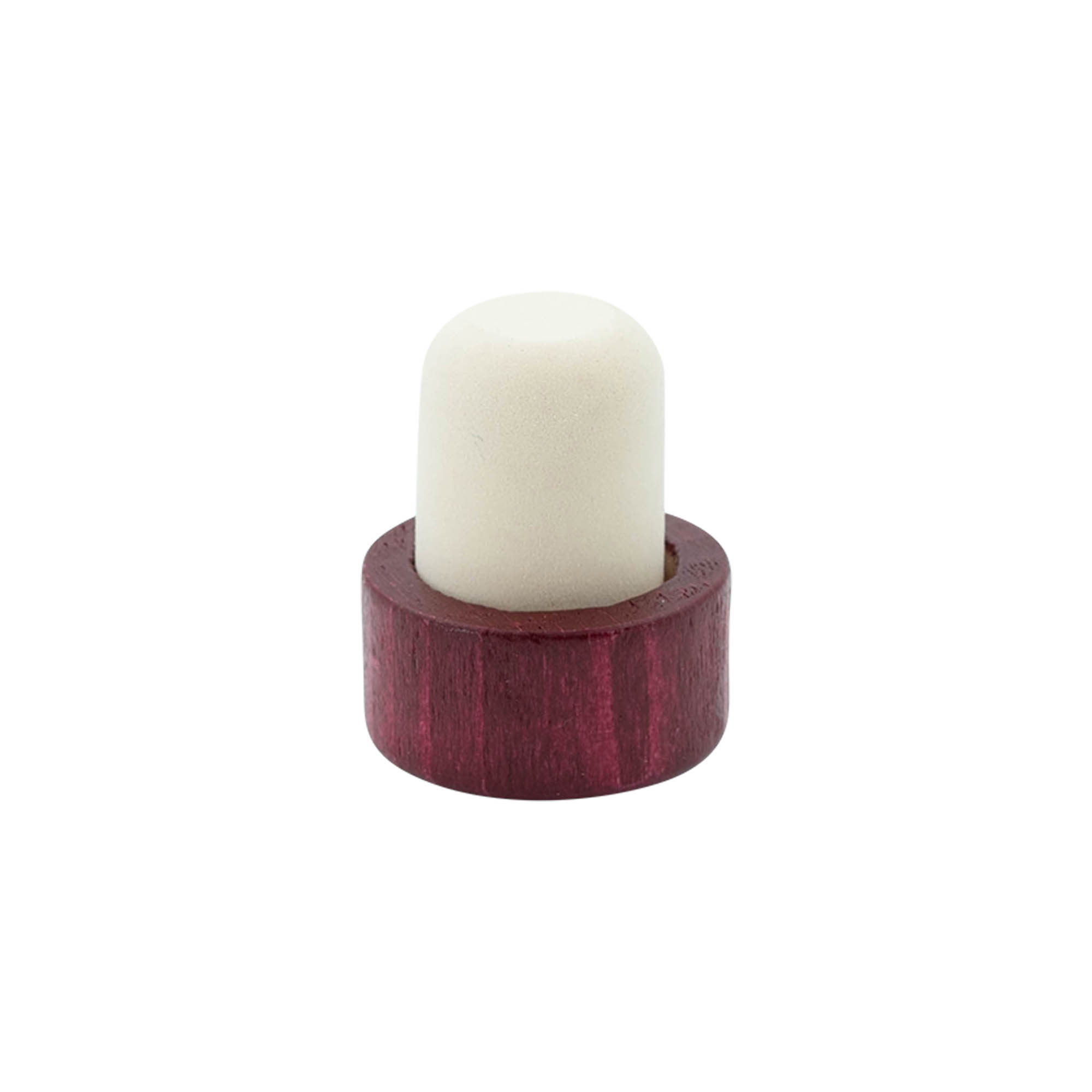 Dop cu mânere 19 mm, lemn/plastic, roșu bordeaux, pentru gura sticlei: dop de plută