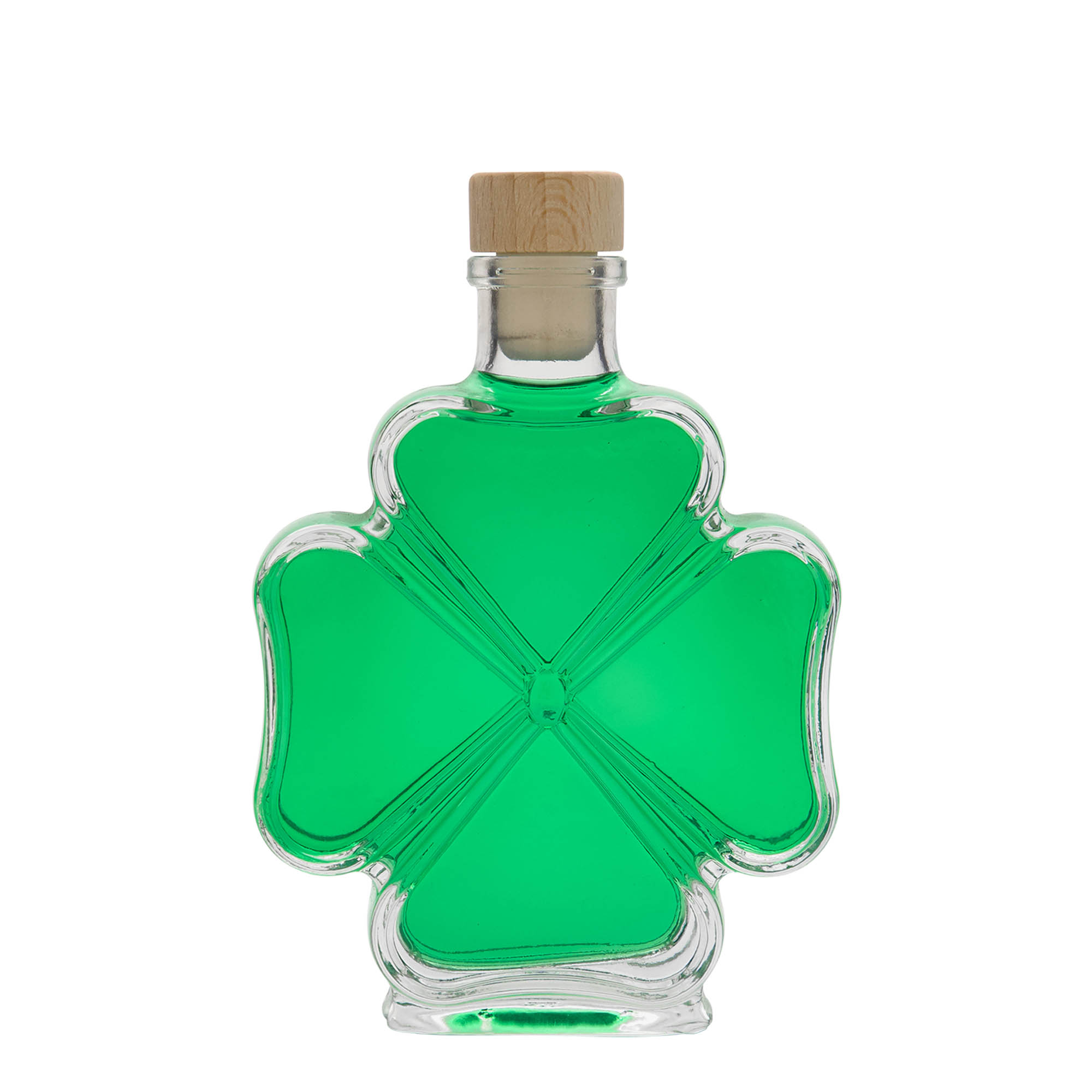 Sticlă de sticlă de 200 ml „Trifoi”, gură: dop de plută Sticlă de sticlă de 200 ml „Trifoi”, gură: dop de plută