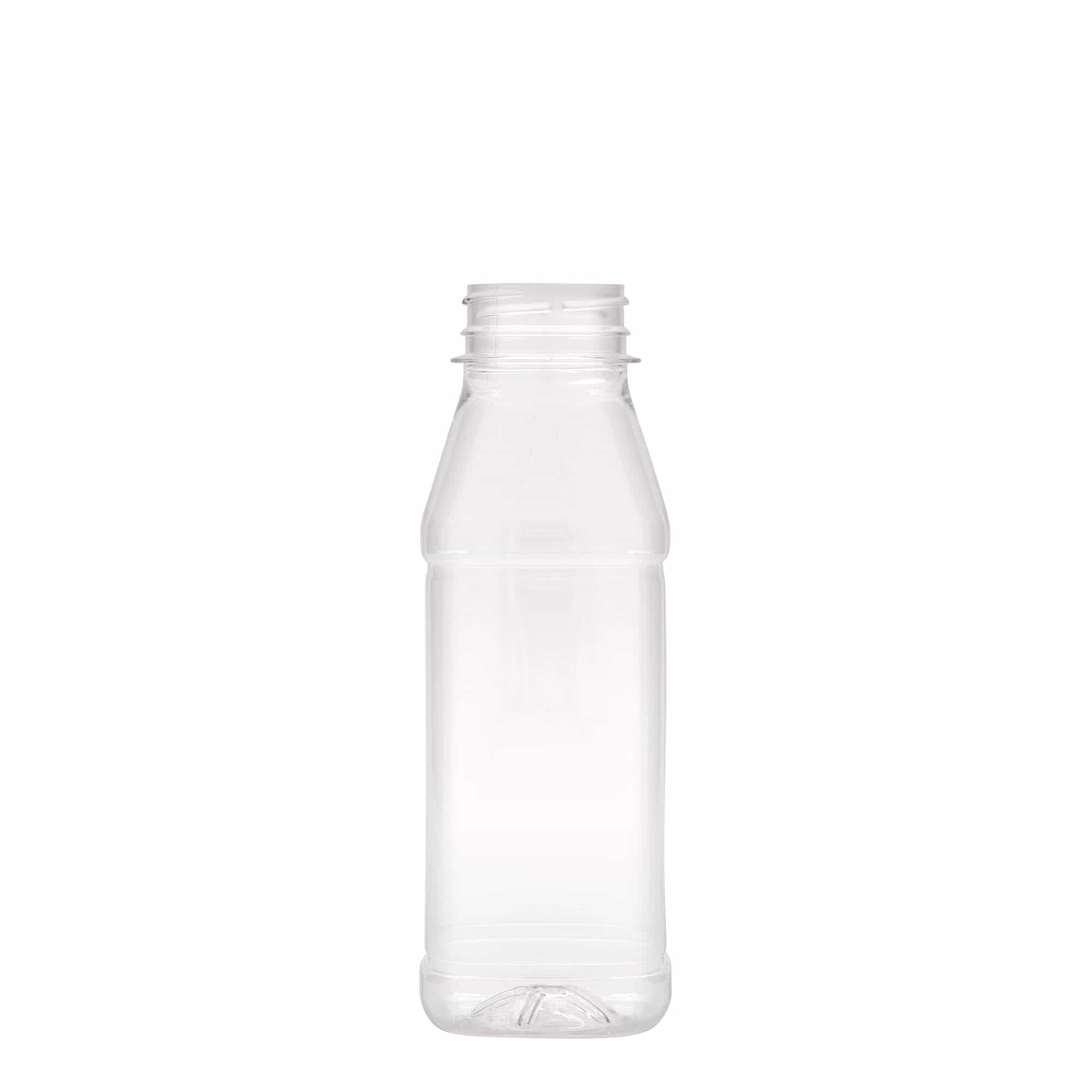 Sticlă PET de 330 ml „Milk and Juice Carré”, pătrată, plastic, gura: 38 mm