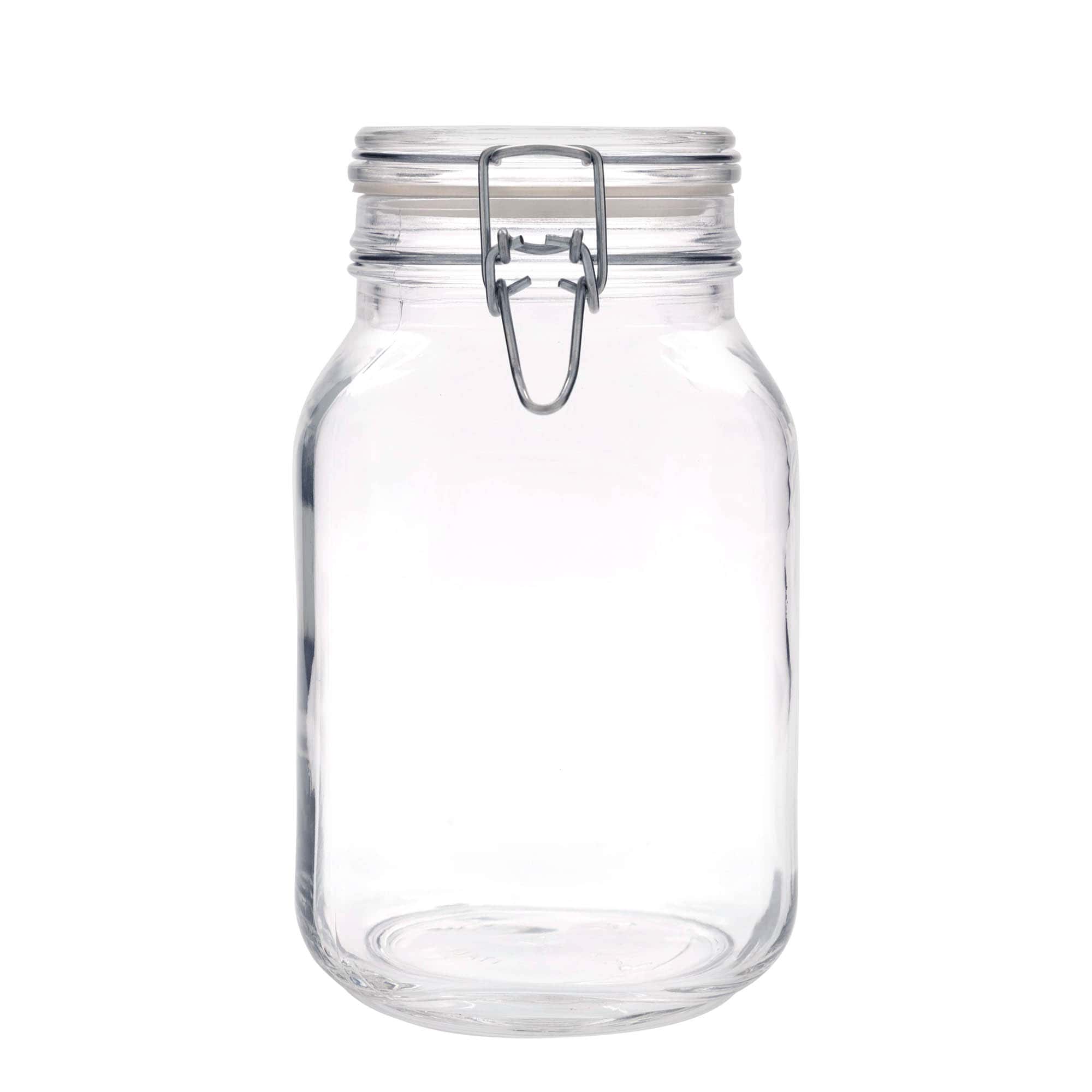 2.000 ml borcan cu clemă metalică „Fido”, pătrat, gura: închidere cu clemă metalică
