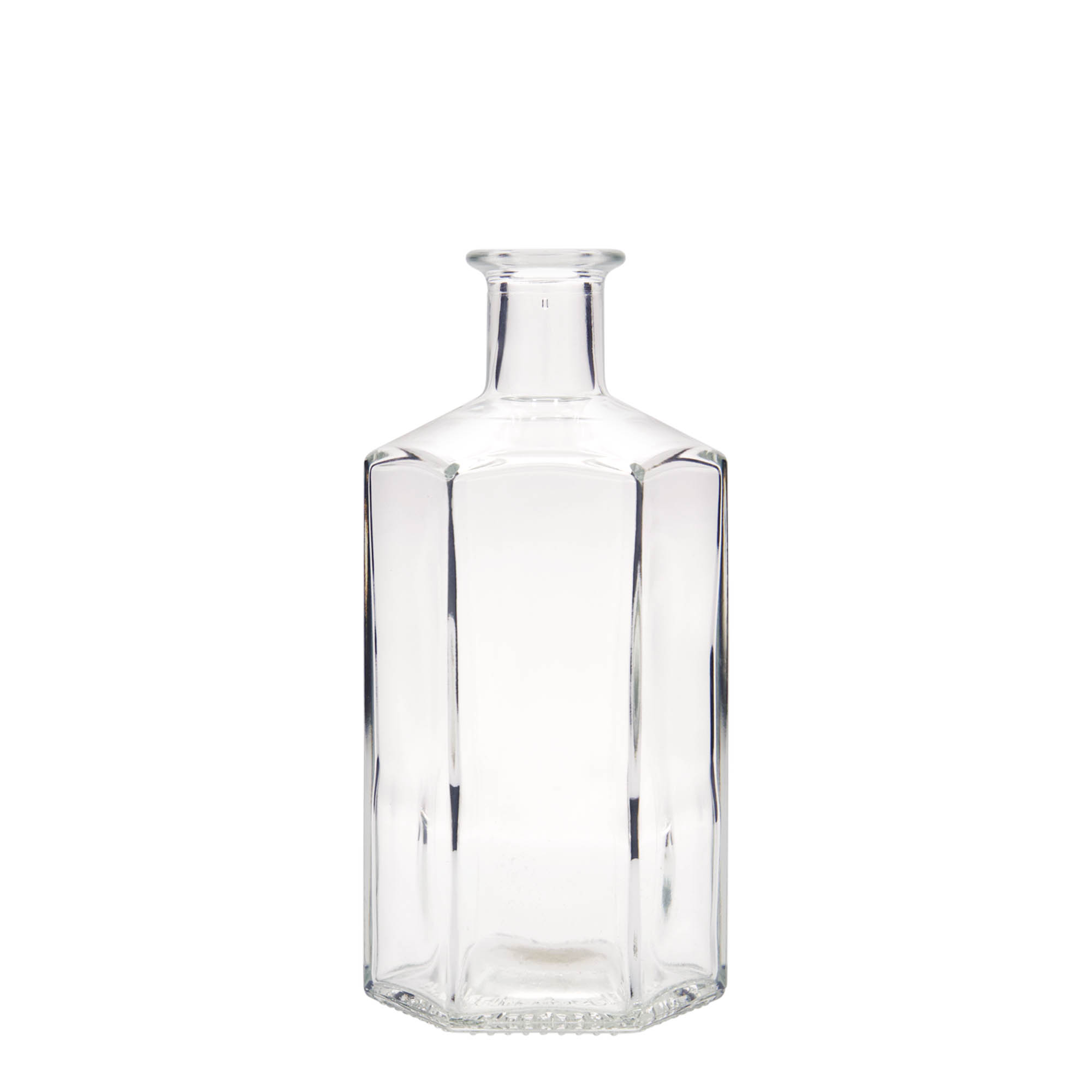 Sticlă de sticlă de 500 ml farmacist 'Jimmy', hexagonală, gura: dop de plută Sticlă de sticlă de 500 ml farmacist 'Jimmy', hexagonală, gura: dop de plută