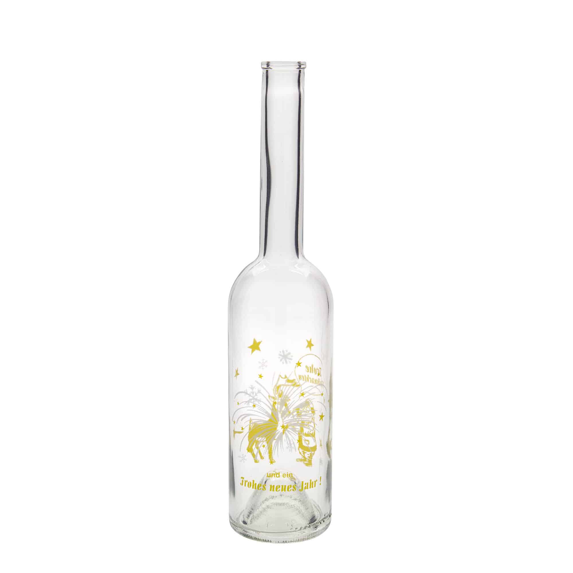 Sticlă de sticlă de 500 ml „Opera”, motiv: foc de artificii, gura: dop de plută