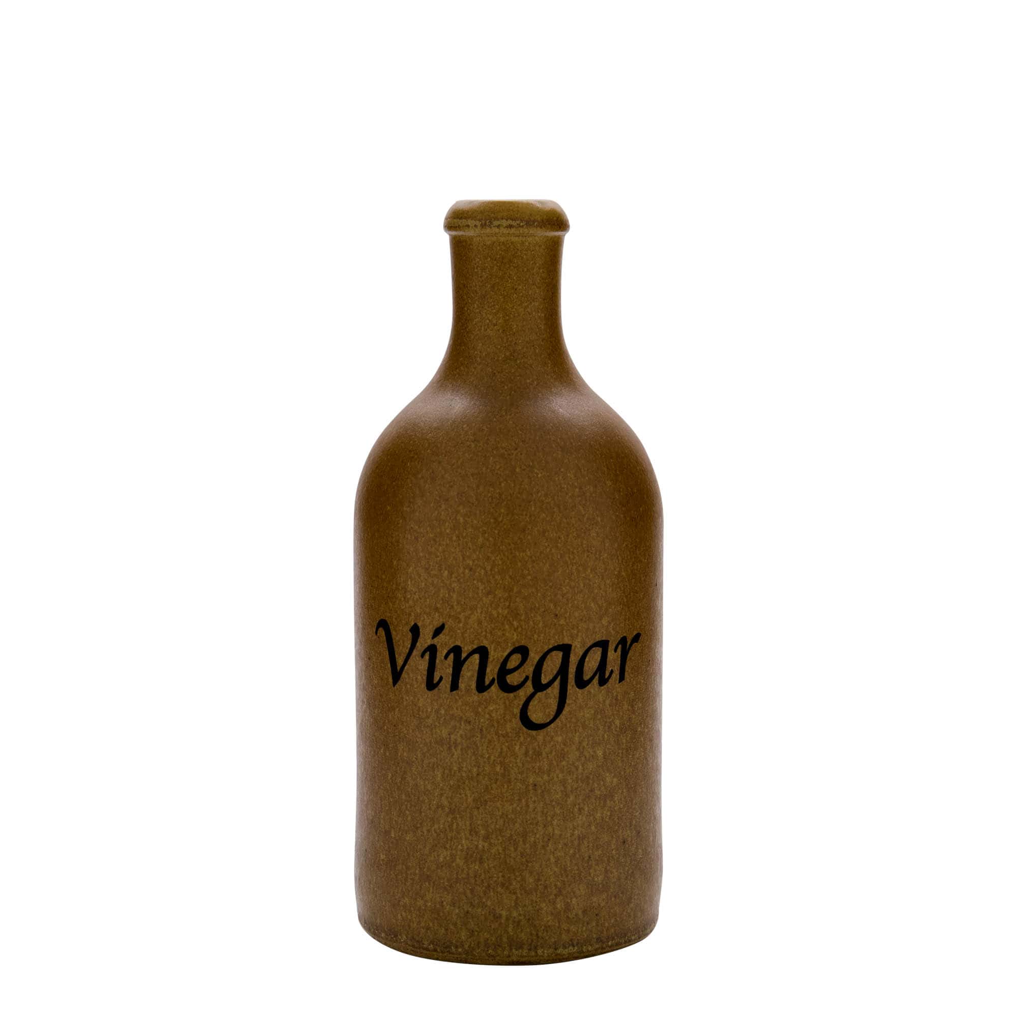 500 ml ulcior de ceramică, motiv: Oțet, ceramică fină, maro-cristal, gură: dop de plută