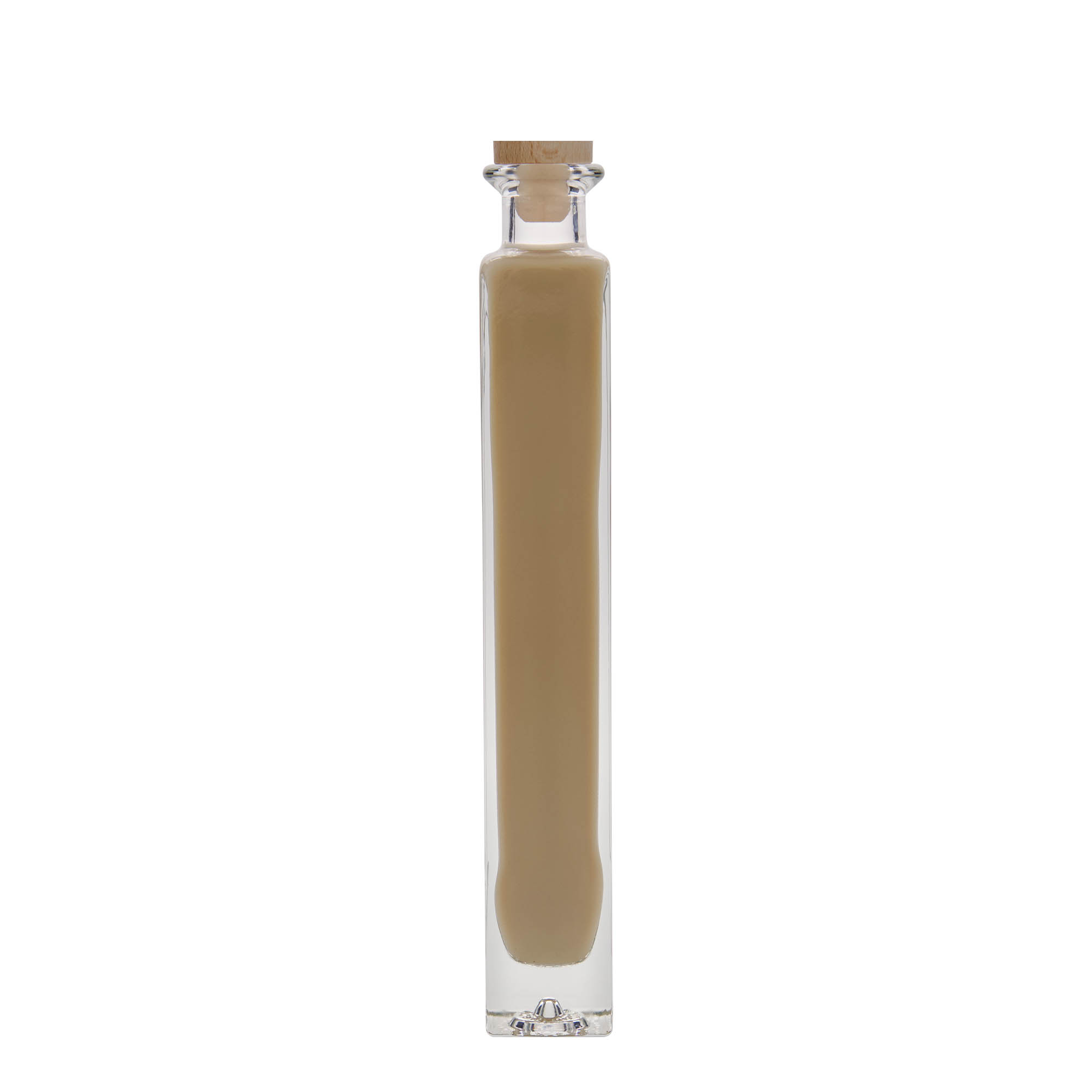 Sticlă de sticlă de 200 ml „Tommy”, pătrată, gura: dop de plută