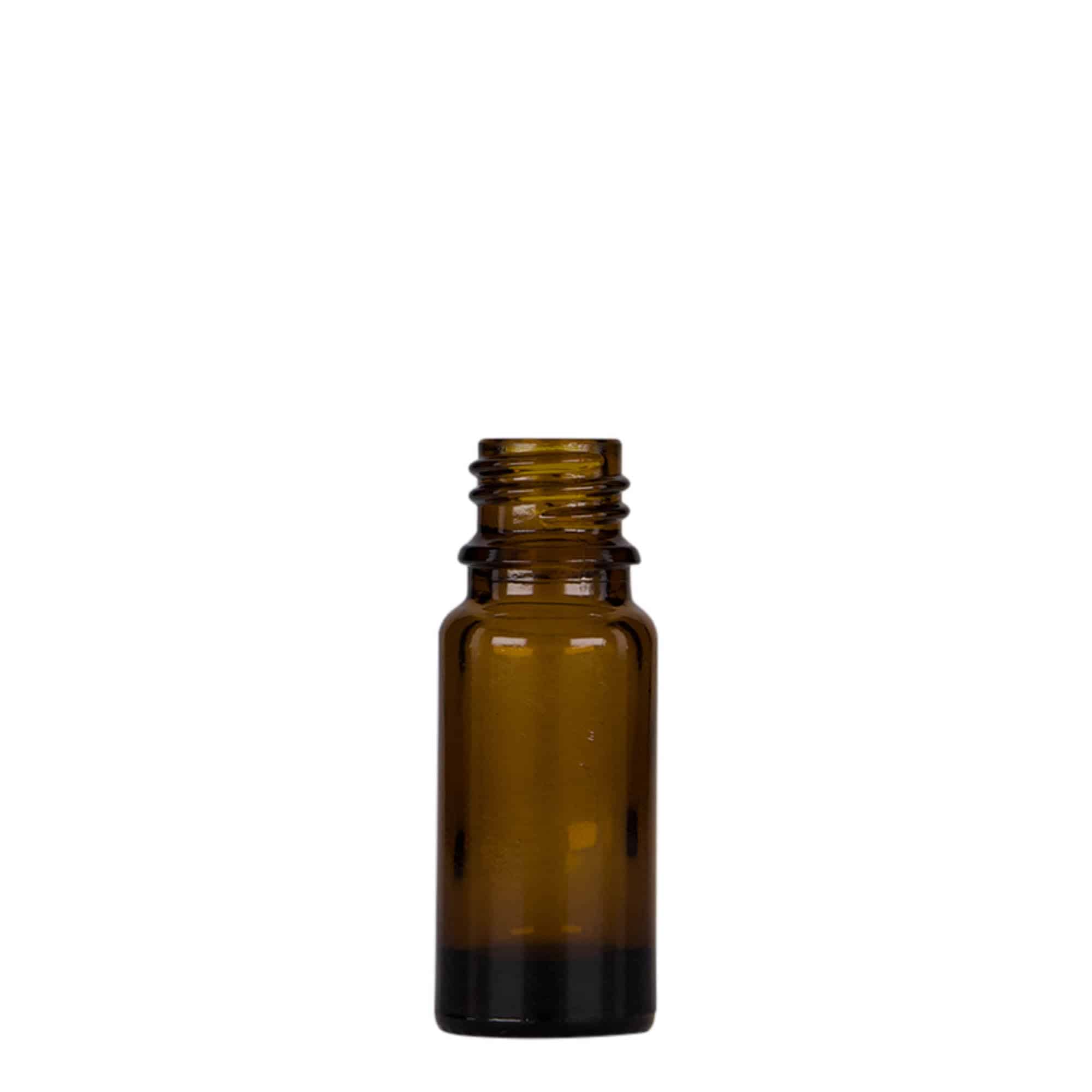 Sticlă cu pipetă de 10 ml pentru medicamente, sticlă, maro-negru, gura: DIN 18