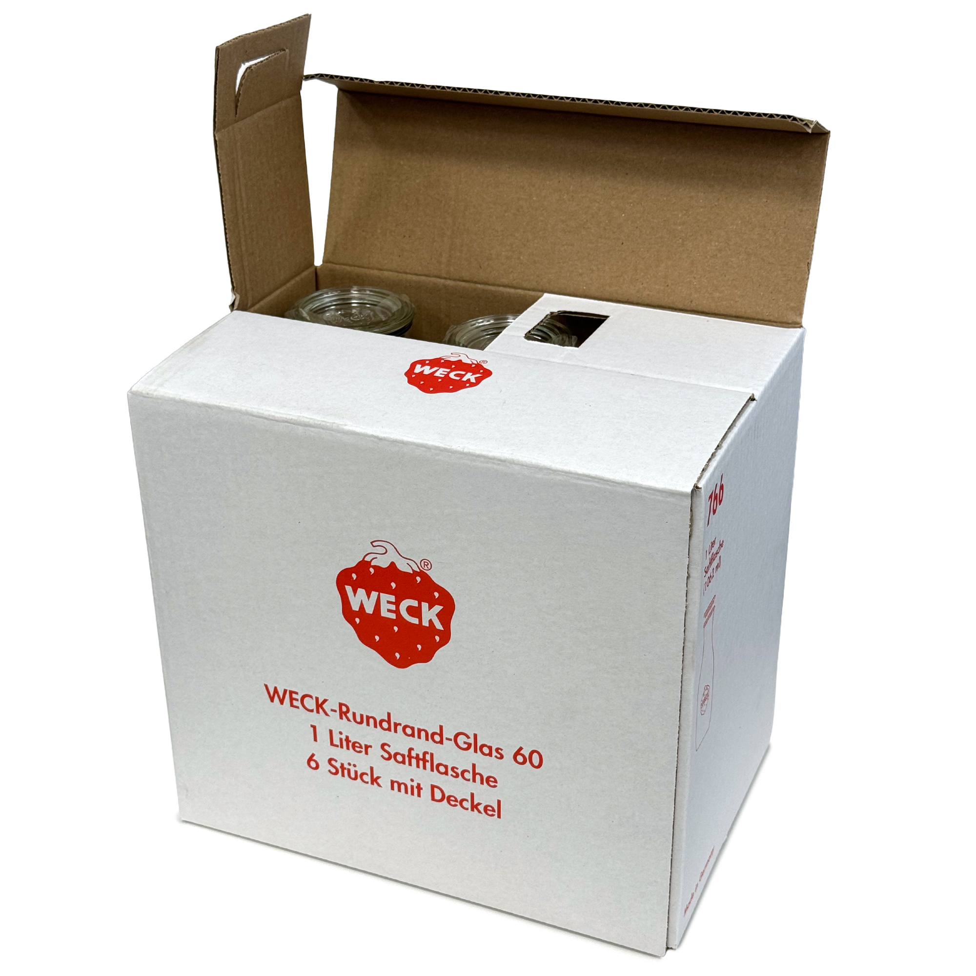 6x 1000 ml sticlă de suc WECK cu capac de sticlă RR 60