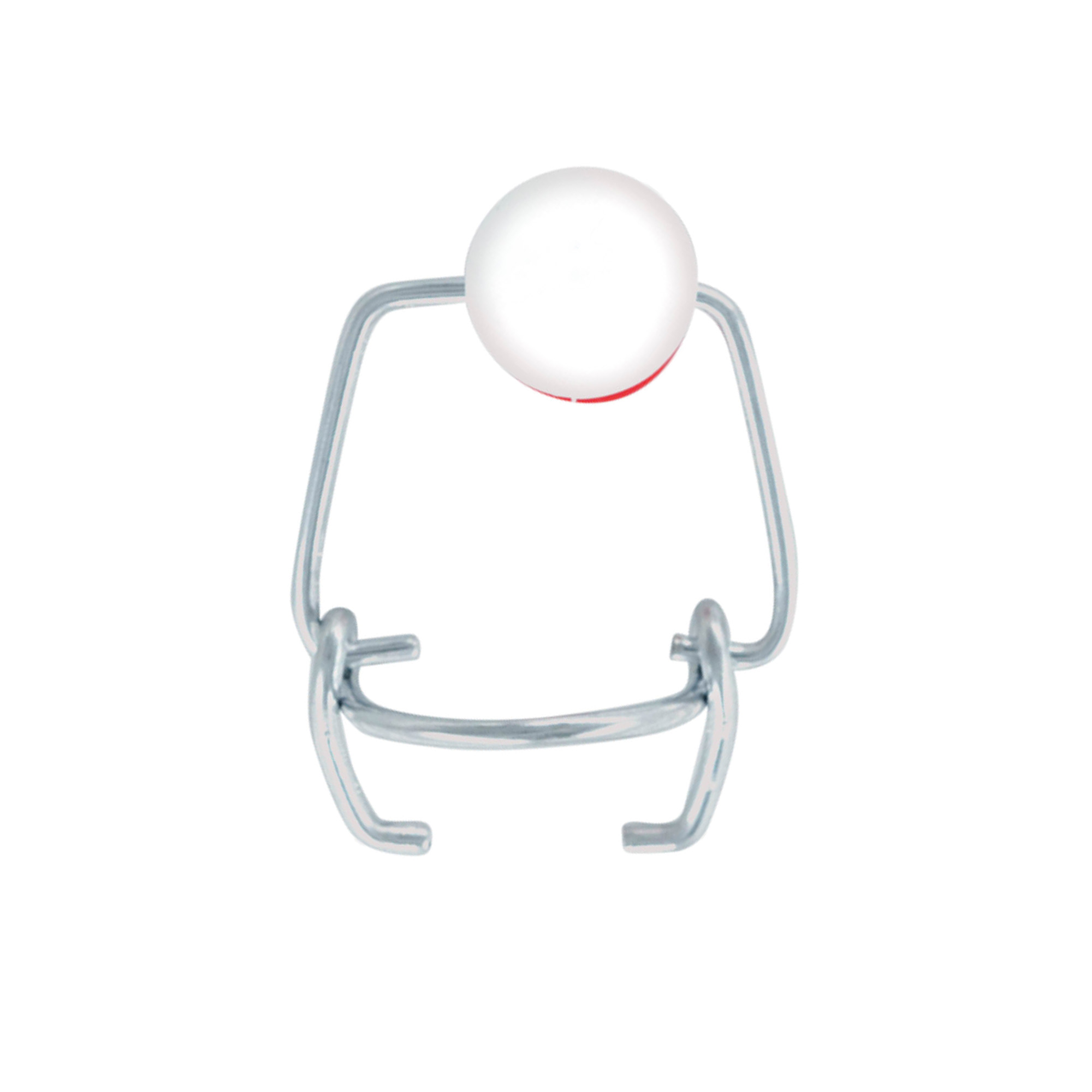 Închizătoare mică cu clemă, plastic, roșu-alb