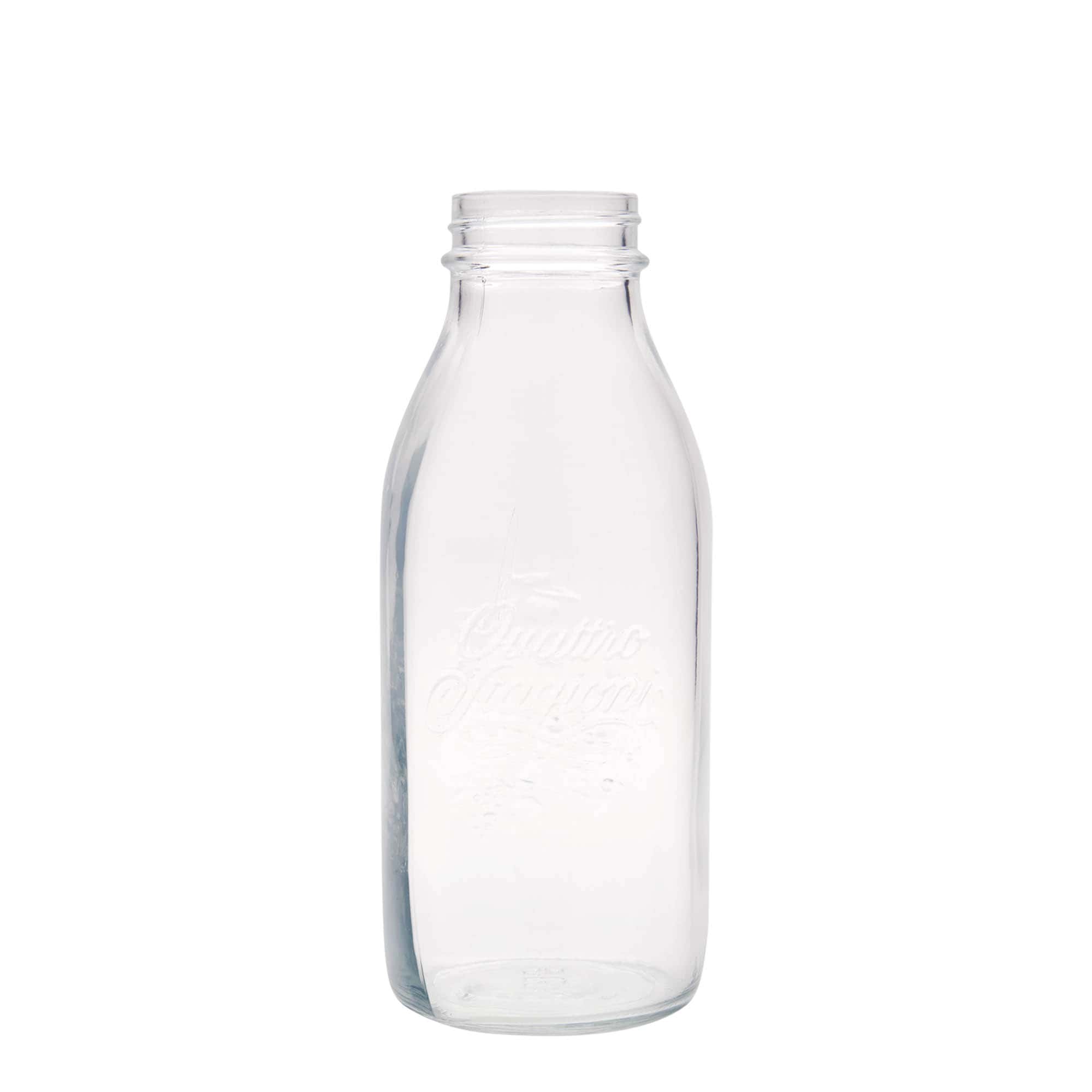 Sticlă de sticlă de 1.000 ml „Quattro Stagioni”, gura: capac cu filet Sticlă de sticlă de 1.000 ml „Quattro Stagioni”, gura: capac cu filet