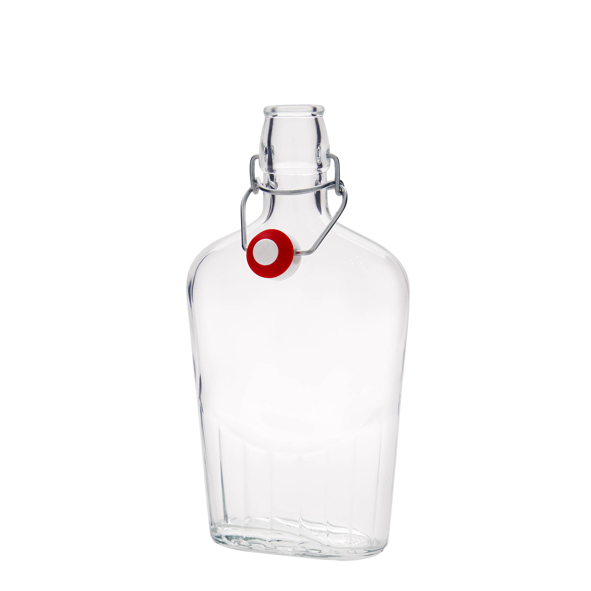 Sticlă de sticlă 500 ml 'Fiaschetta', ovală, gura: închidere cu clemă Sticlă de sticlă 500 ml 'Fiaschetta', ovală, gura: închidere cu clemă