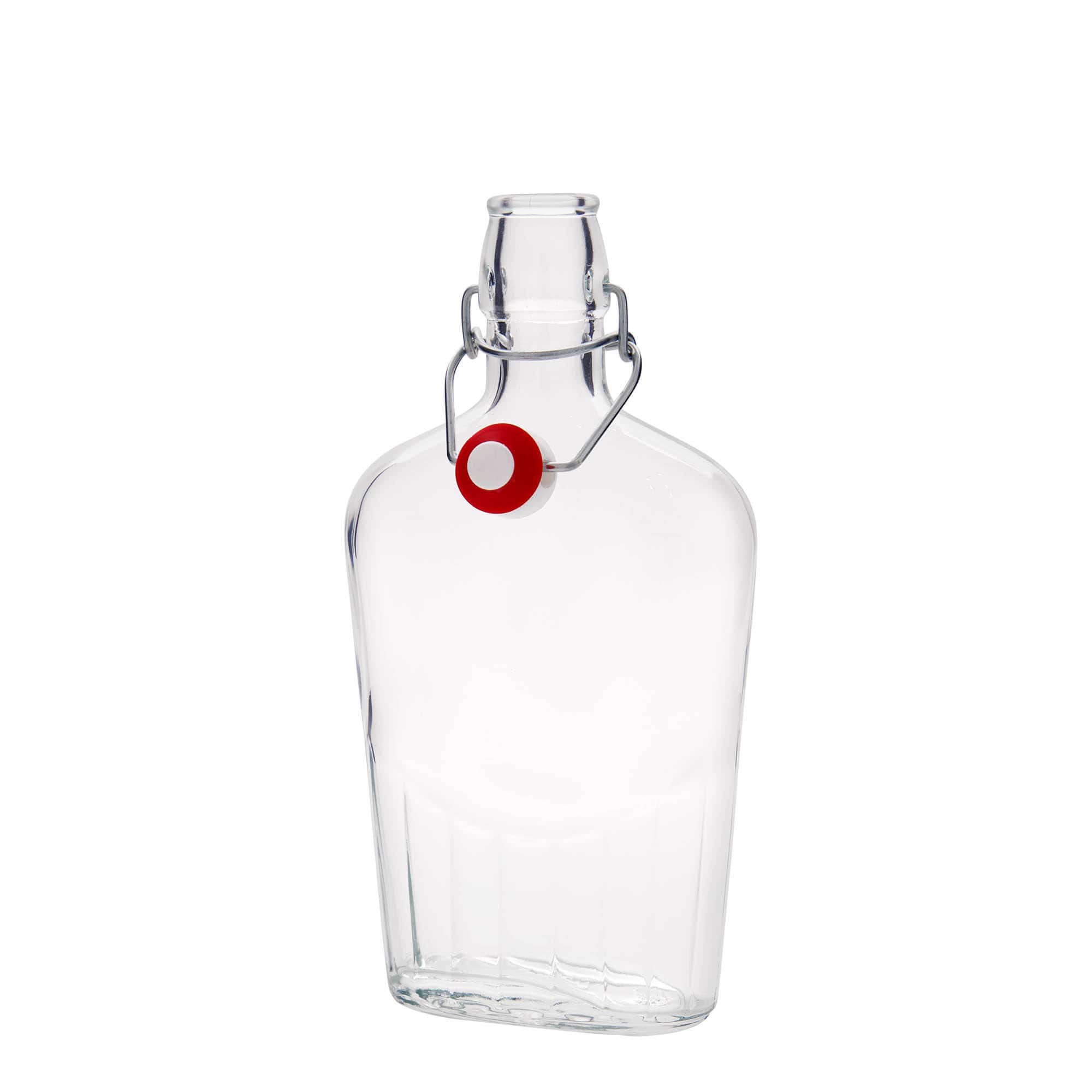 Sticlă de sticlă 500 ml 'Fiaschetta', ovală, gura: închidere cu clemă