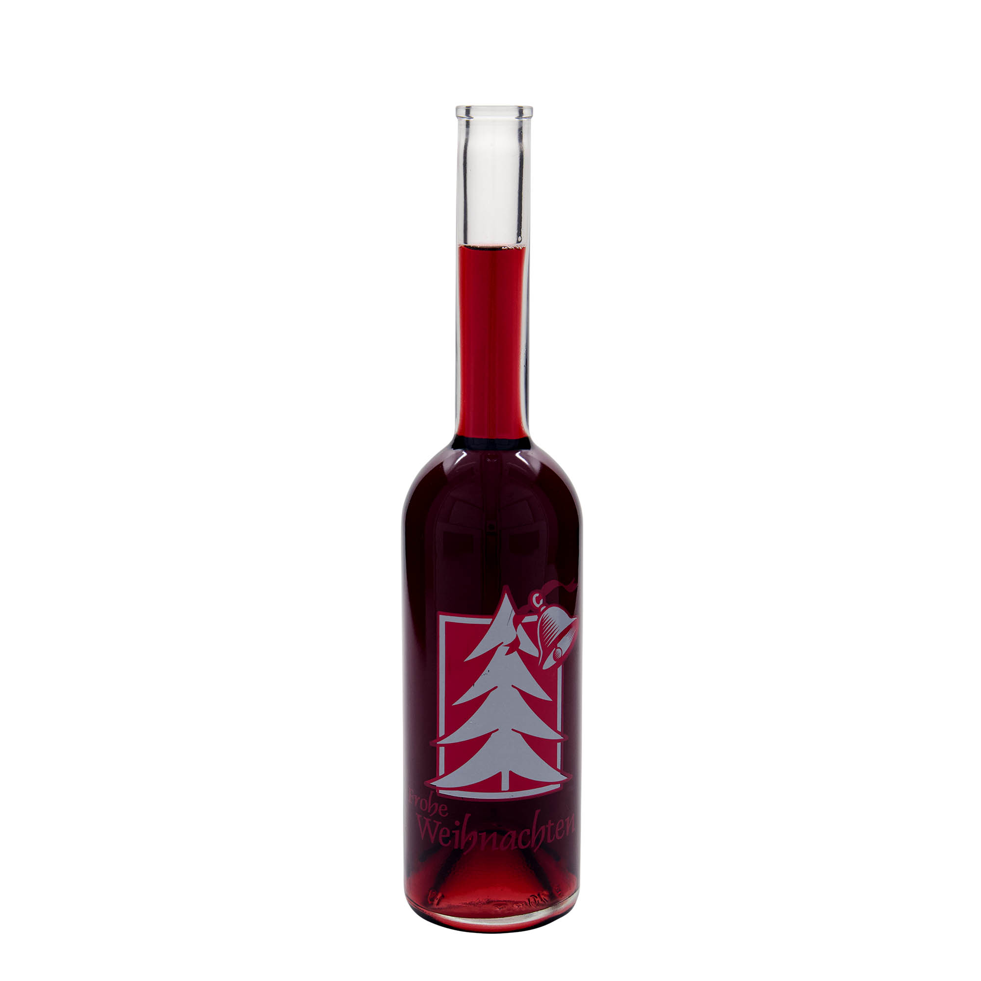 Sticlă de sticlă de 500 ml „Opera”, motiv: felicitare de Crăciun, gât: dop