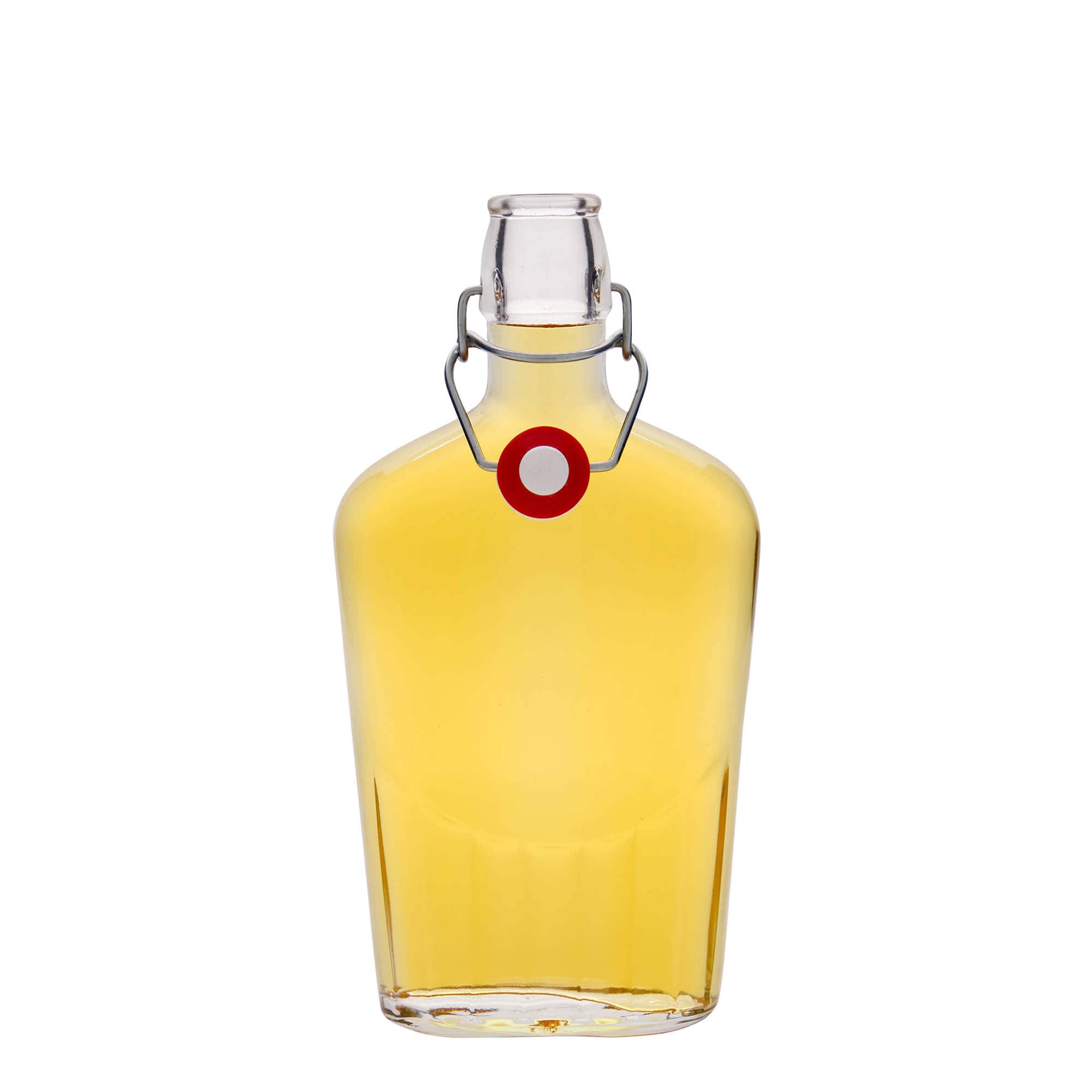 Sticlă de sticlă 500 ml 'Fiaschetta', ovală, gura: închidere cu clemă