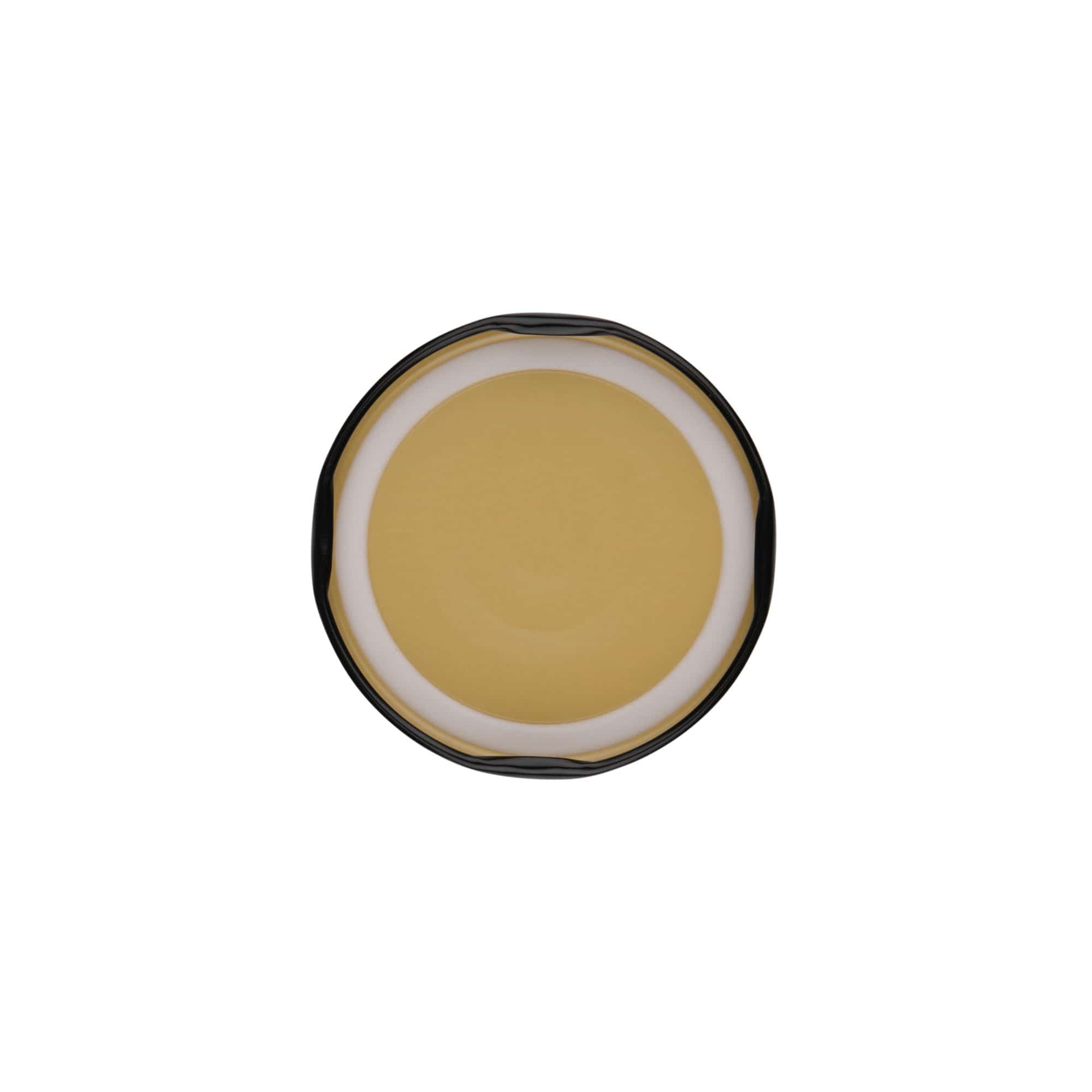 Capac Twist-Off, tablă albă, negru, pentru gura: TO 63