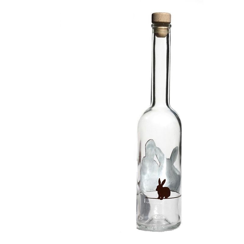 Sticlă de sticlă de 500 ml „Opera”, motiv: iepure, gât: dop