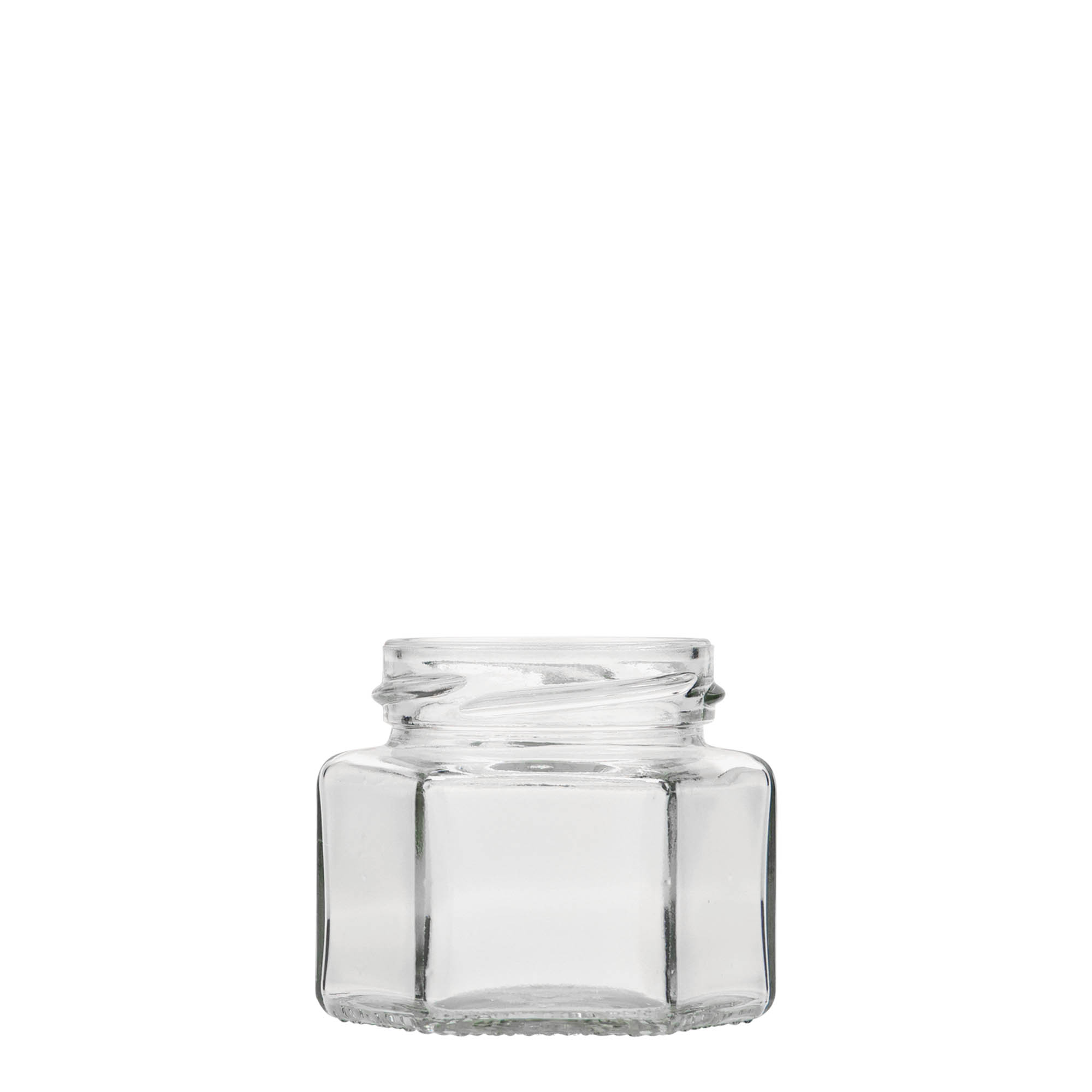 106 ml borcan hexagonal, gură: twist-off (TO 53) 106 ml borcan hexagonal, gură: twist-off (TO 53)