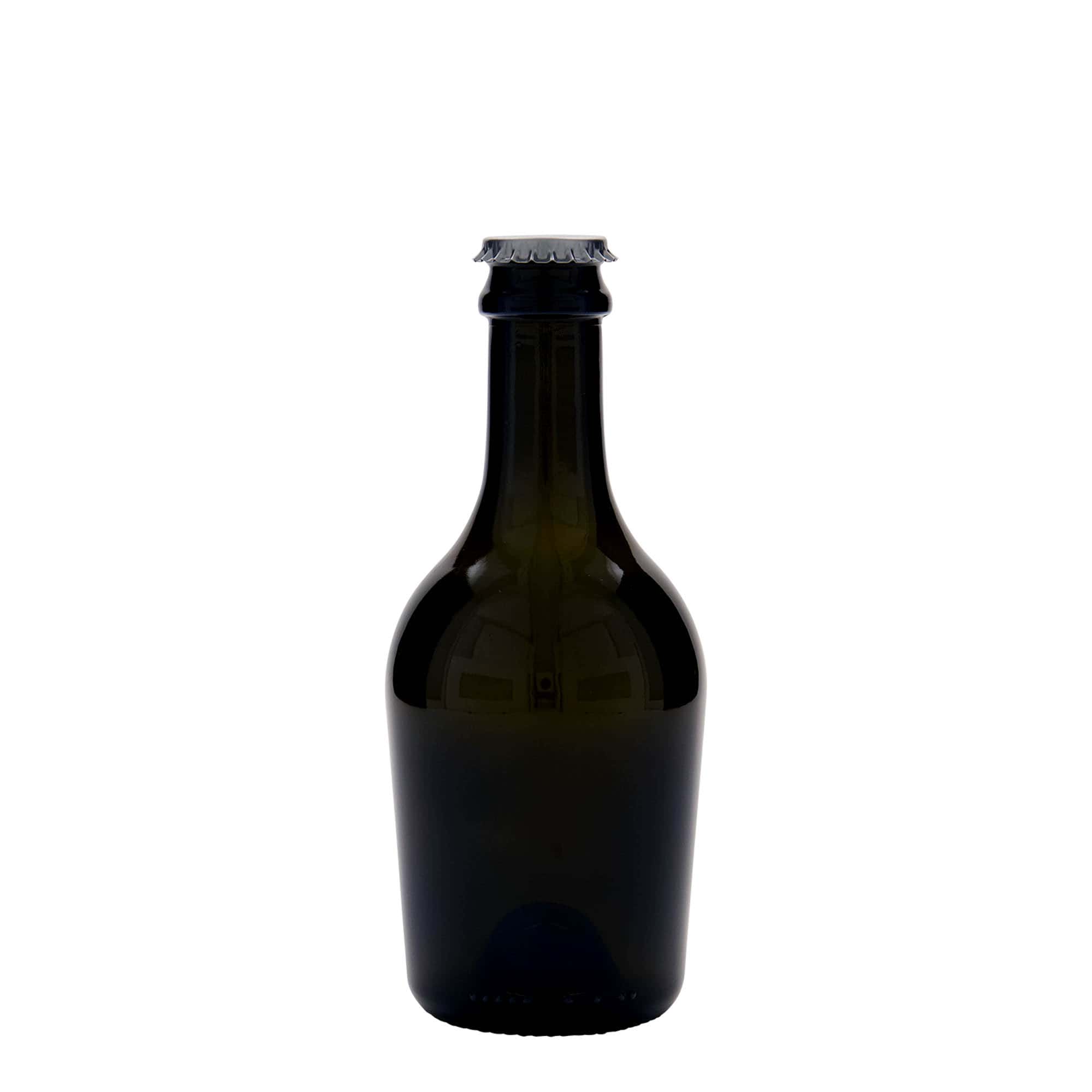 Sticlă de bere/șampanie 330 ml „Butterfly”, sticlă, verde antic, gât: capac cu crampoane