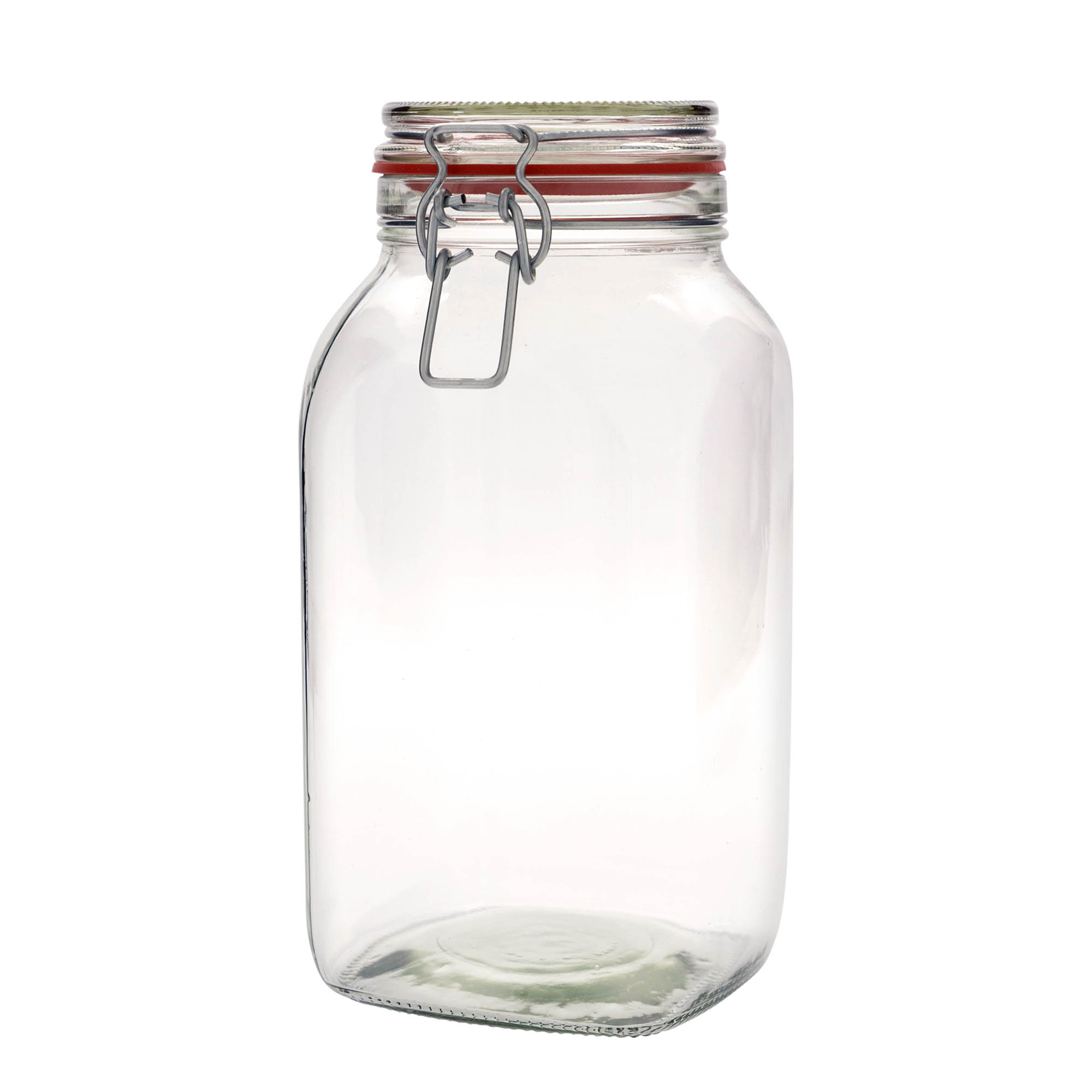 2.590 ml borcan cu clemă metalică, pătrat, gura: închidere cu clemă metalică